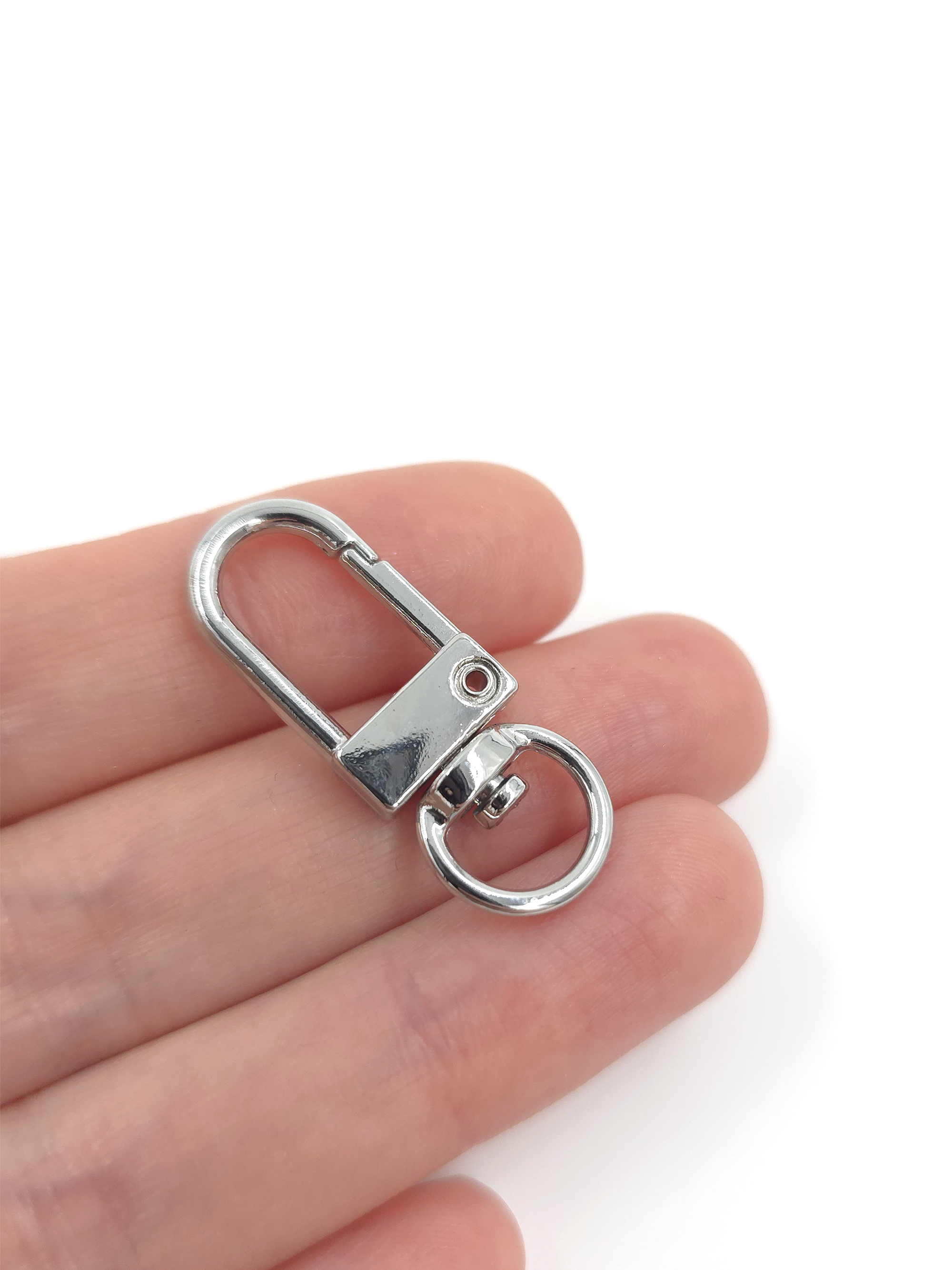 2 x Platinum Plated Large Swivel Clasps, 32x12mm (2086S)