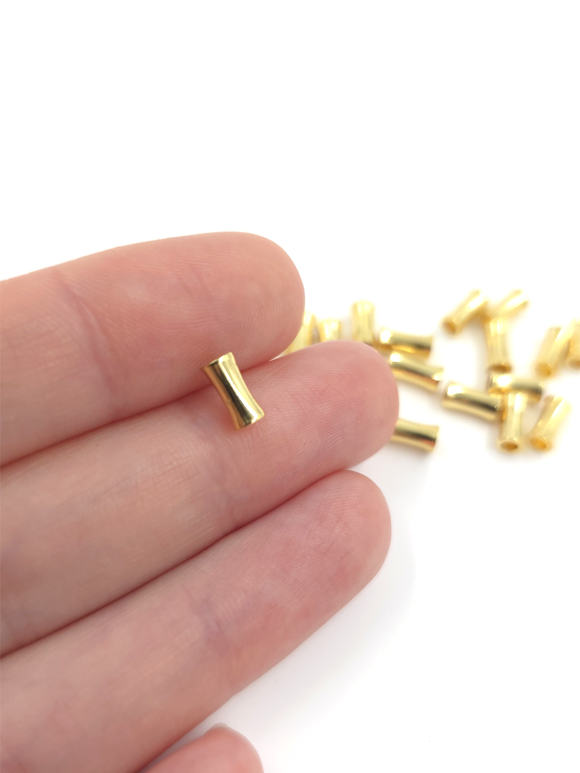 10 x 18K Gold Plated Brass Tube Spacer Beads, 7x3.5mm (2083G)