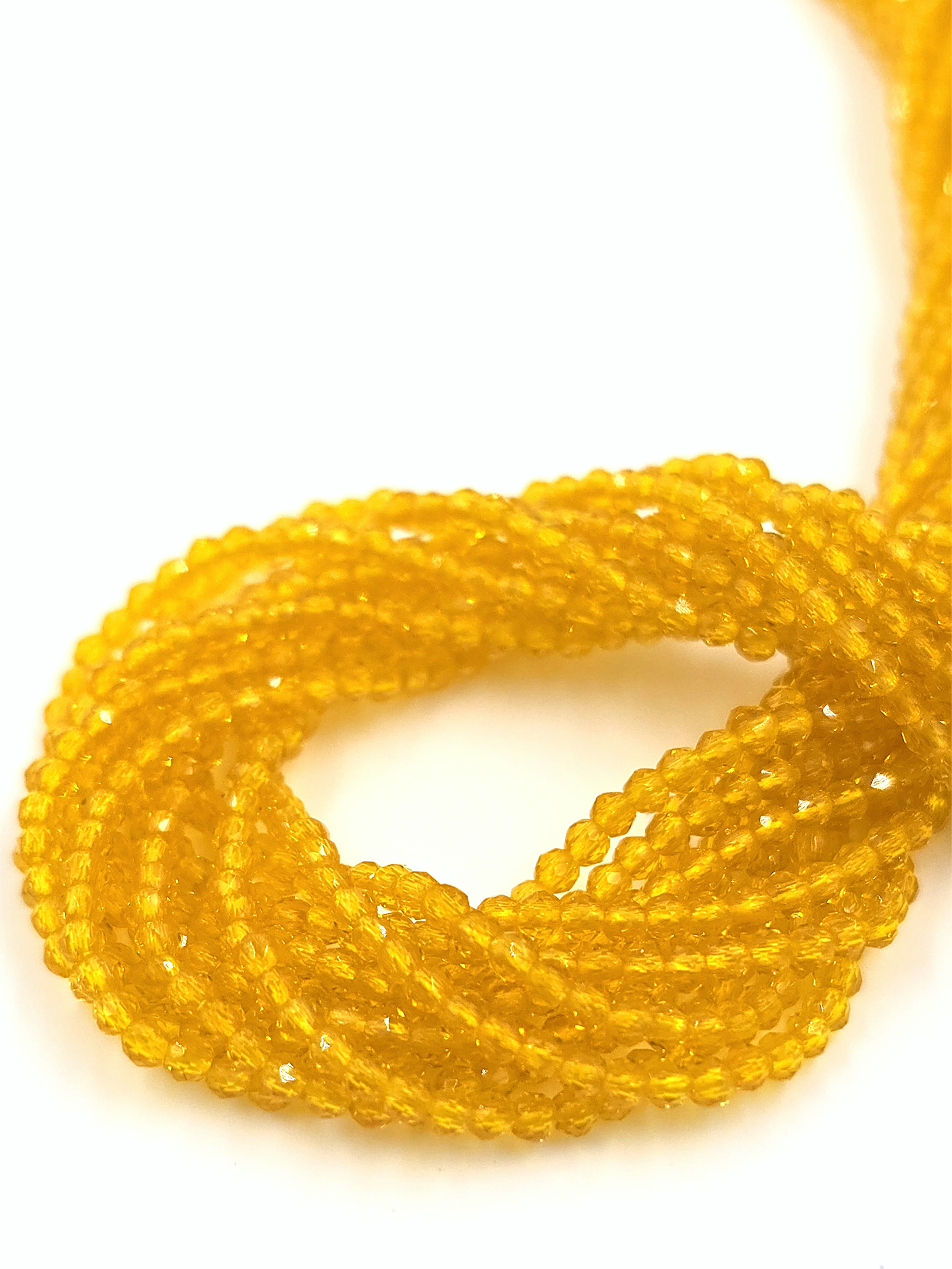 1 strand x 2mm Micro Faceted Orange Crystal Beads (4131)