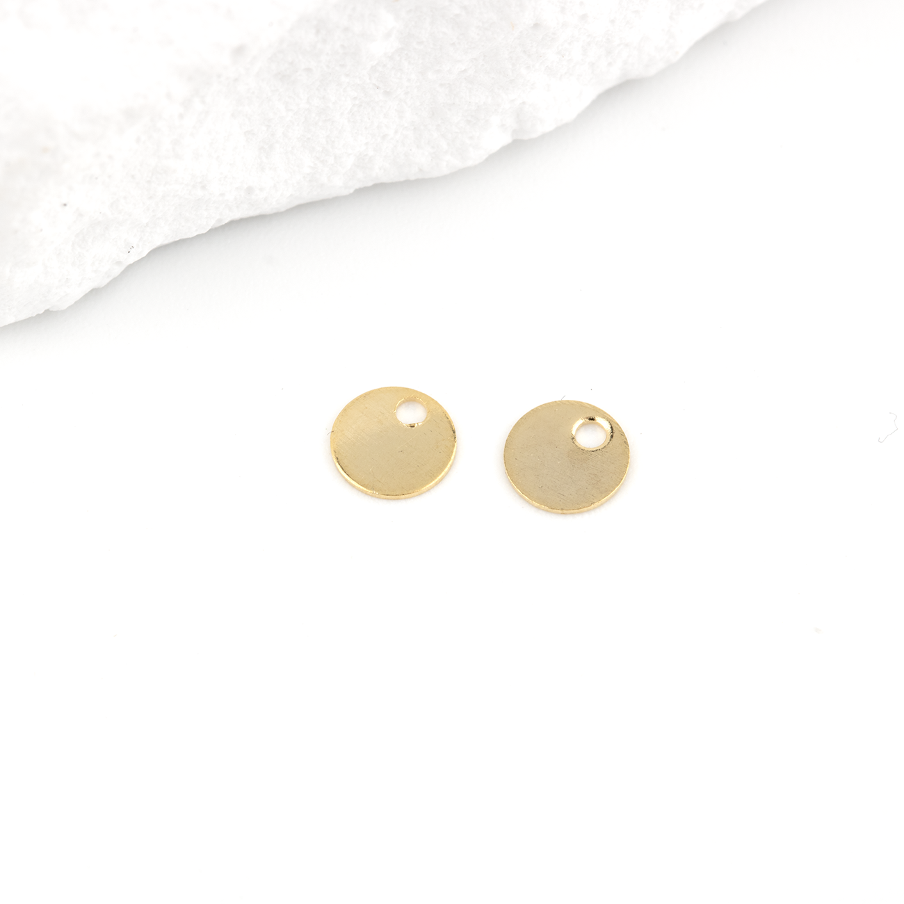 20 x 18K Gold Plated Coin Charms, 4mm