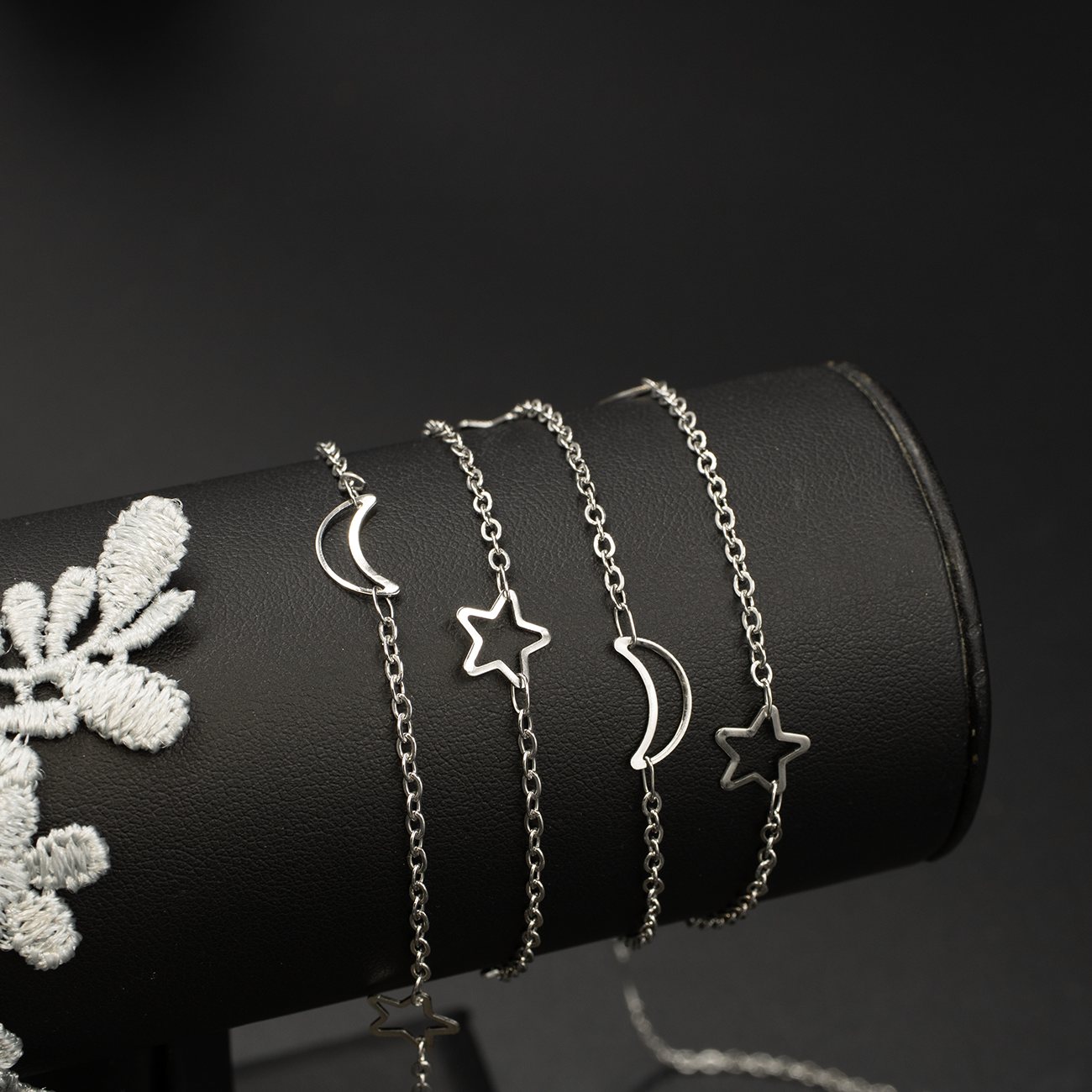 Stainless Steel Moon and Star Link Chain