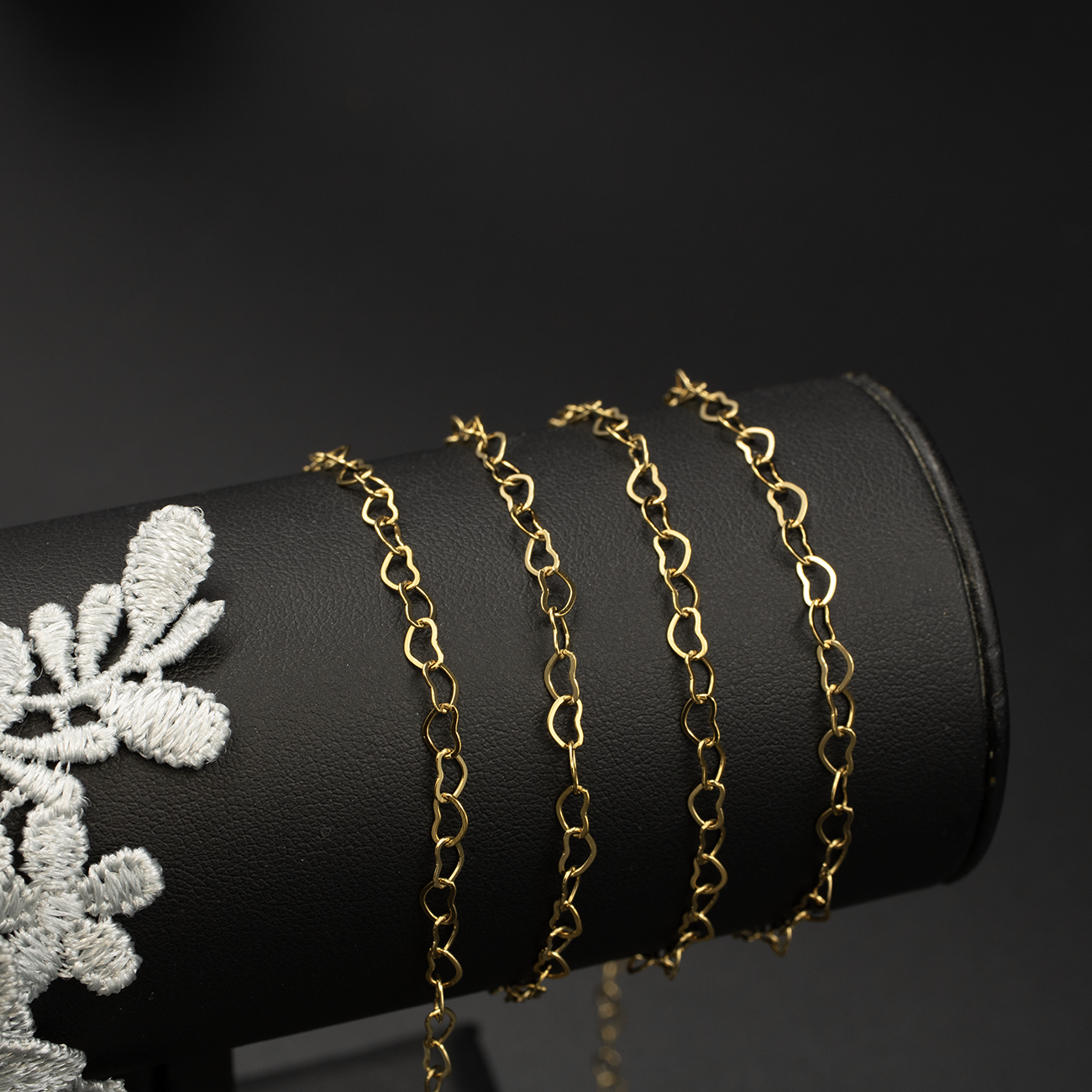 PVD Gold Stainless Steel Heart Link Chain