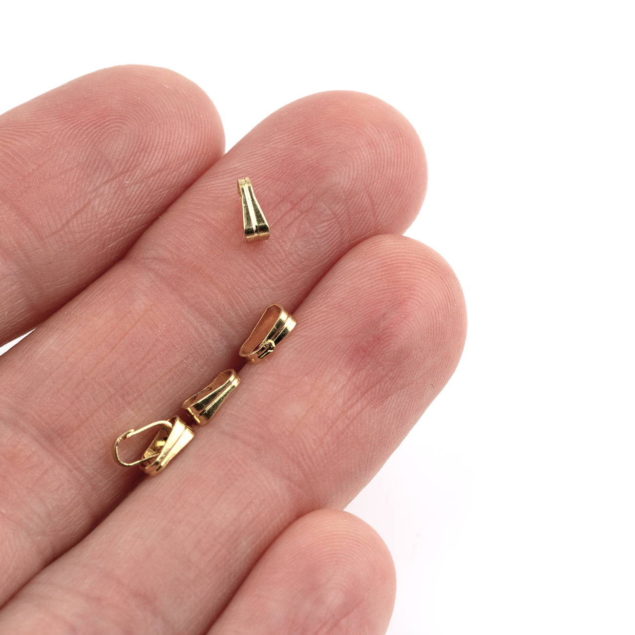 20 x 18K Gold Plated Stainless Steel Snap-on Pendant Bails, 6x2.5mm