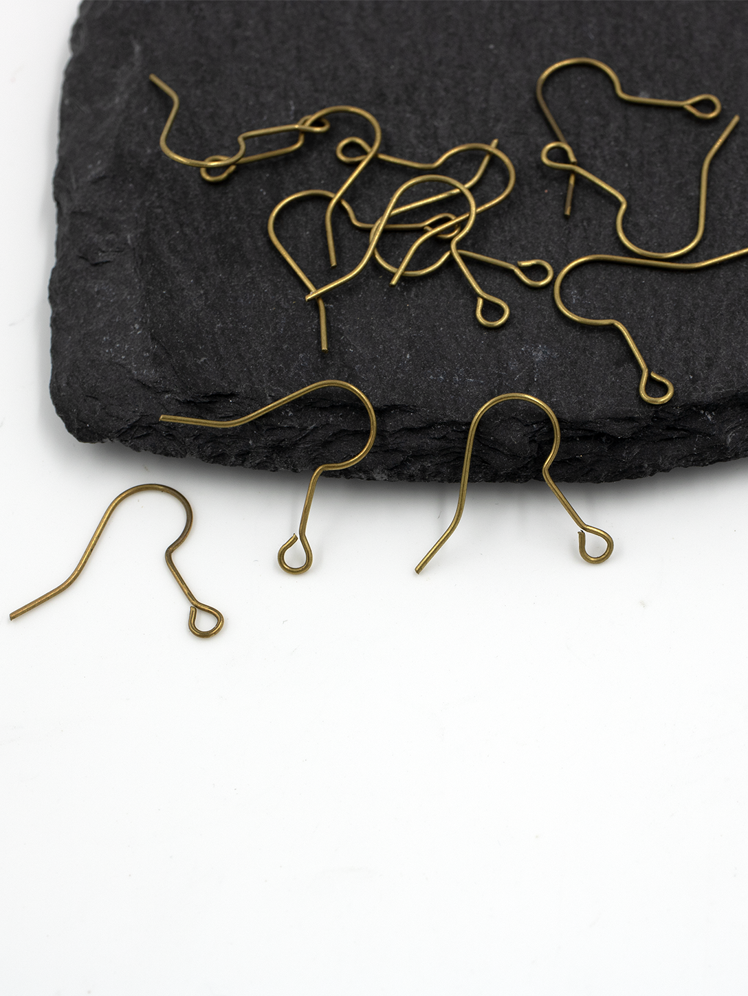 20 x Raw Brass Long Neck Earring Hooks (C0711)