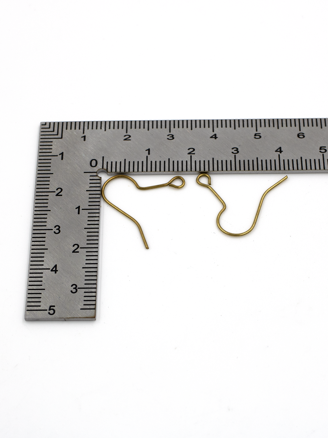 20 x Raw Brass Long Neck Earring Hooks (C0711)