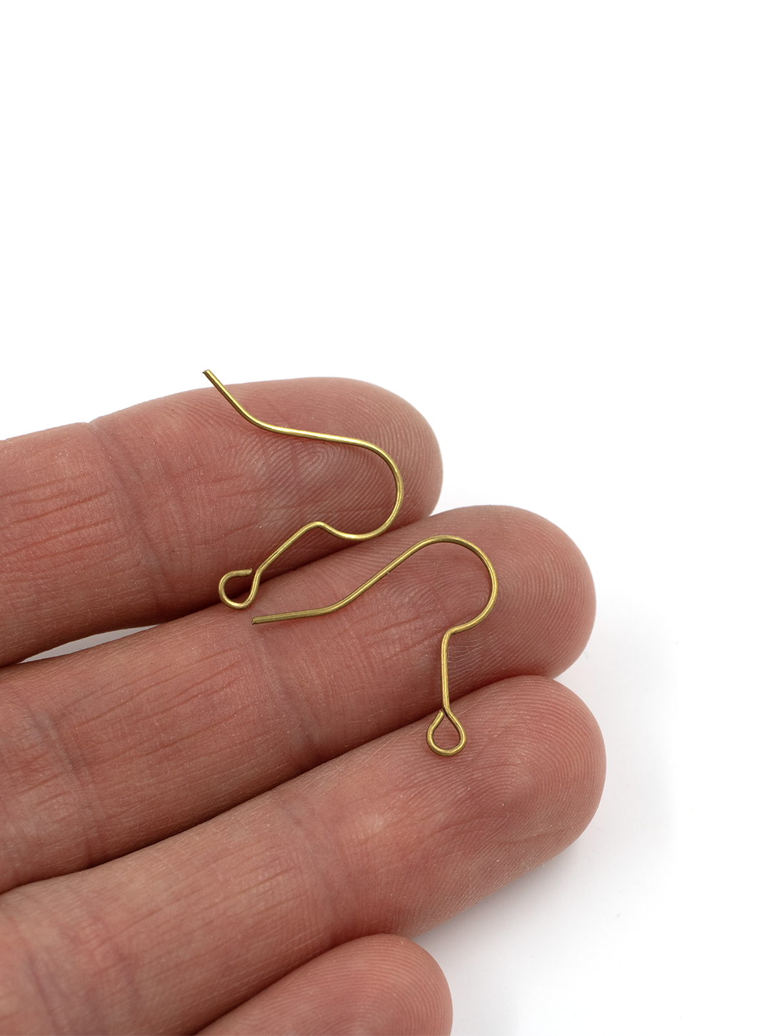 20 x Raw Brass Long Neck Earring Hooks (C0711)