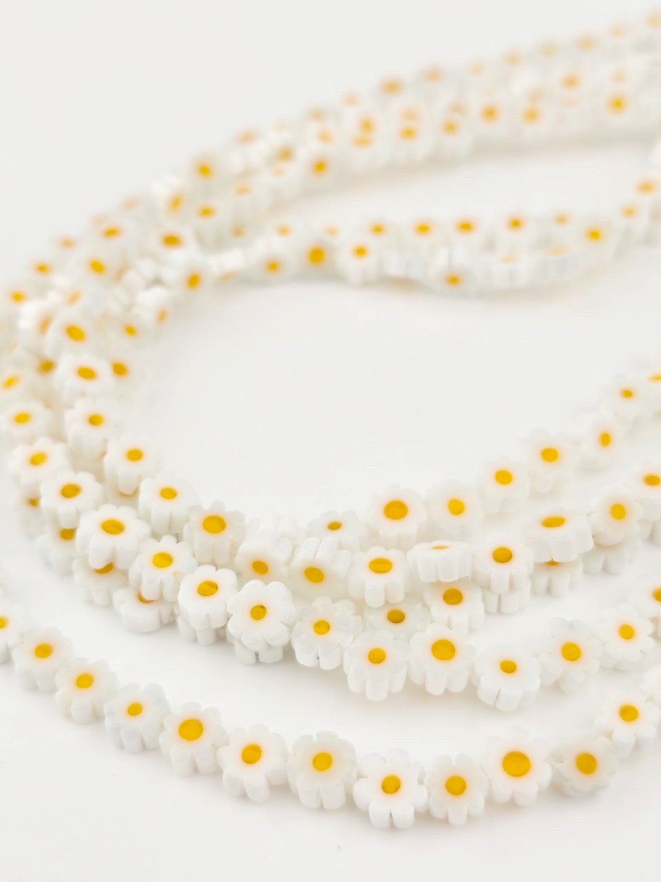 6mm Murano Glass Daisy Flower Beads (3660)