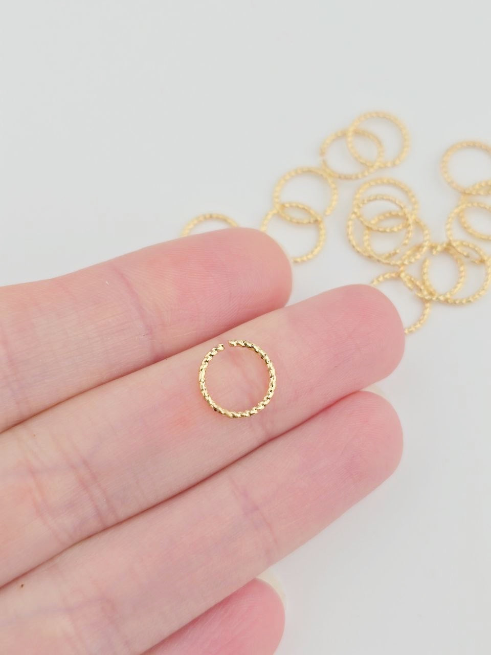 18K Gold Plated Braided Open Ring Links, 10x1mm