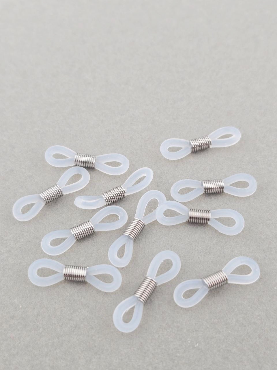 20 x Clear Rubber Loop Ends for Eyeglasses Chain, 20x5mm (3654)