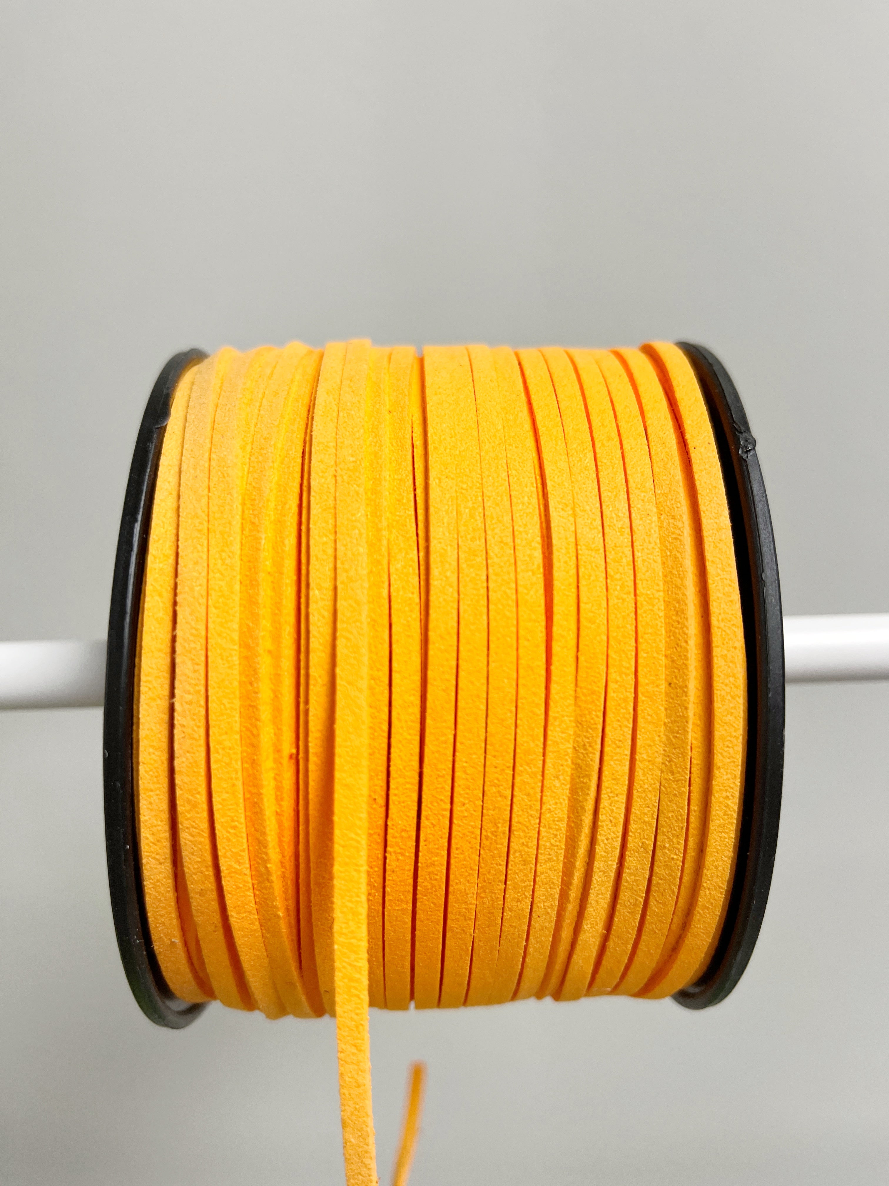 Orange Faux Suede Cord, 3mm Soft Flat Cord (R2)