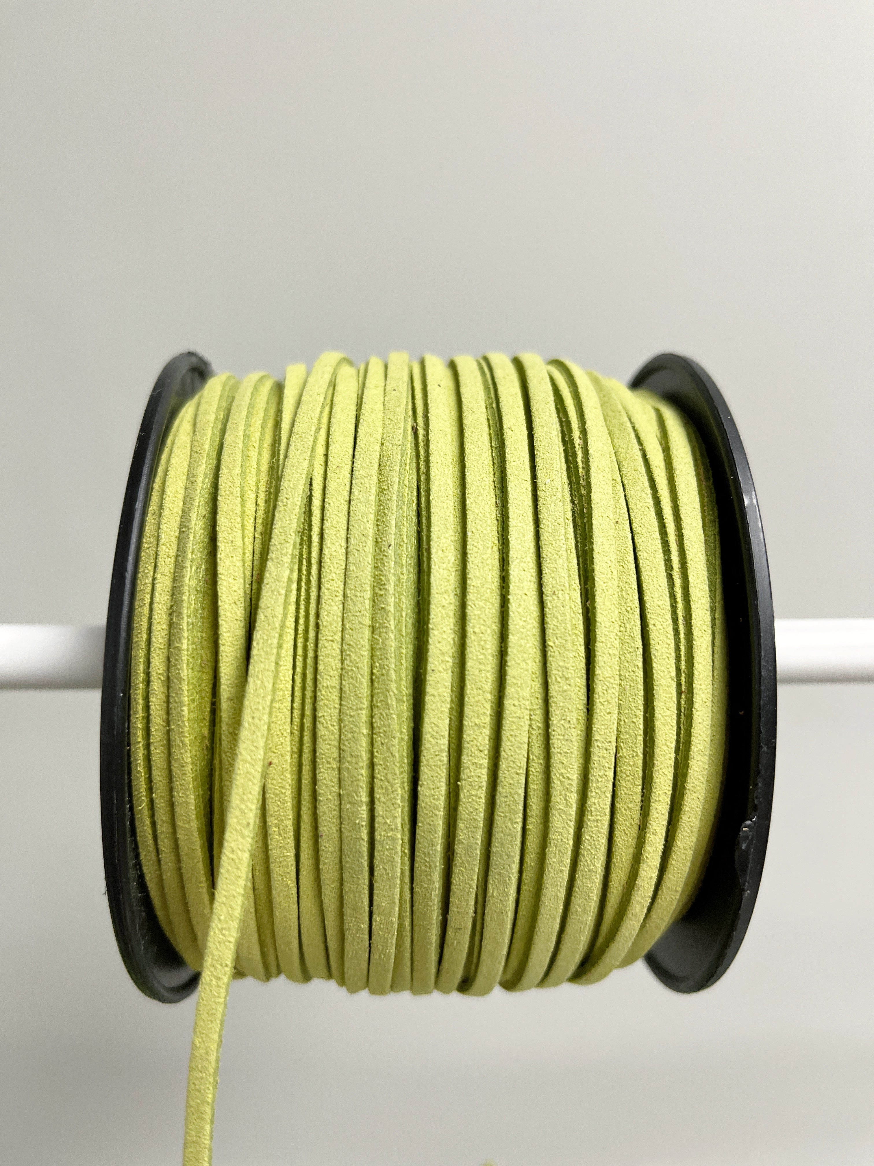 Lime Green Faux Suede Cord, 3mm Soft Flat Cord (R2)