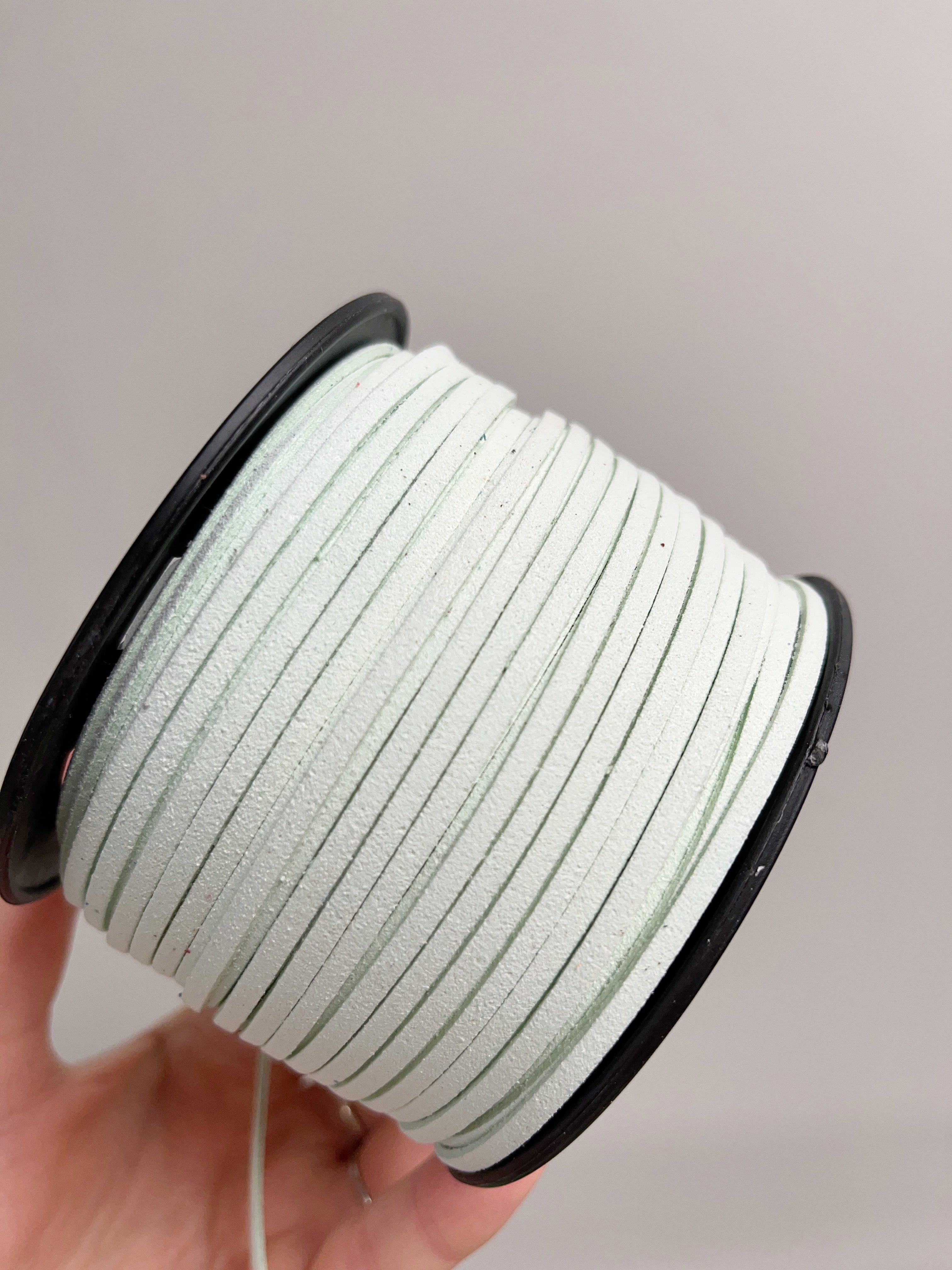Pastel Mint Faux Suede Cord, 3mm Soft Flat Cord (R2)