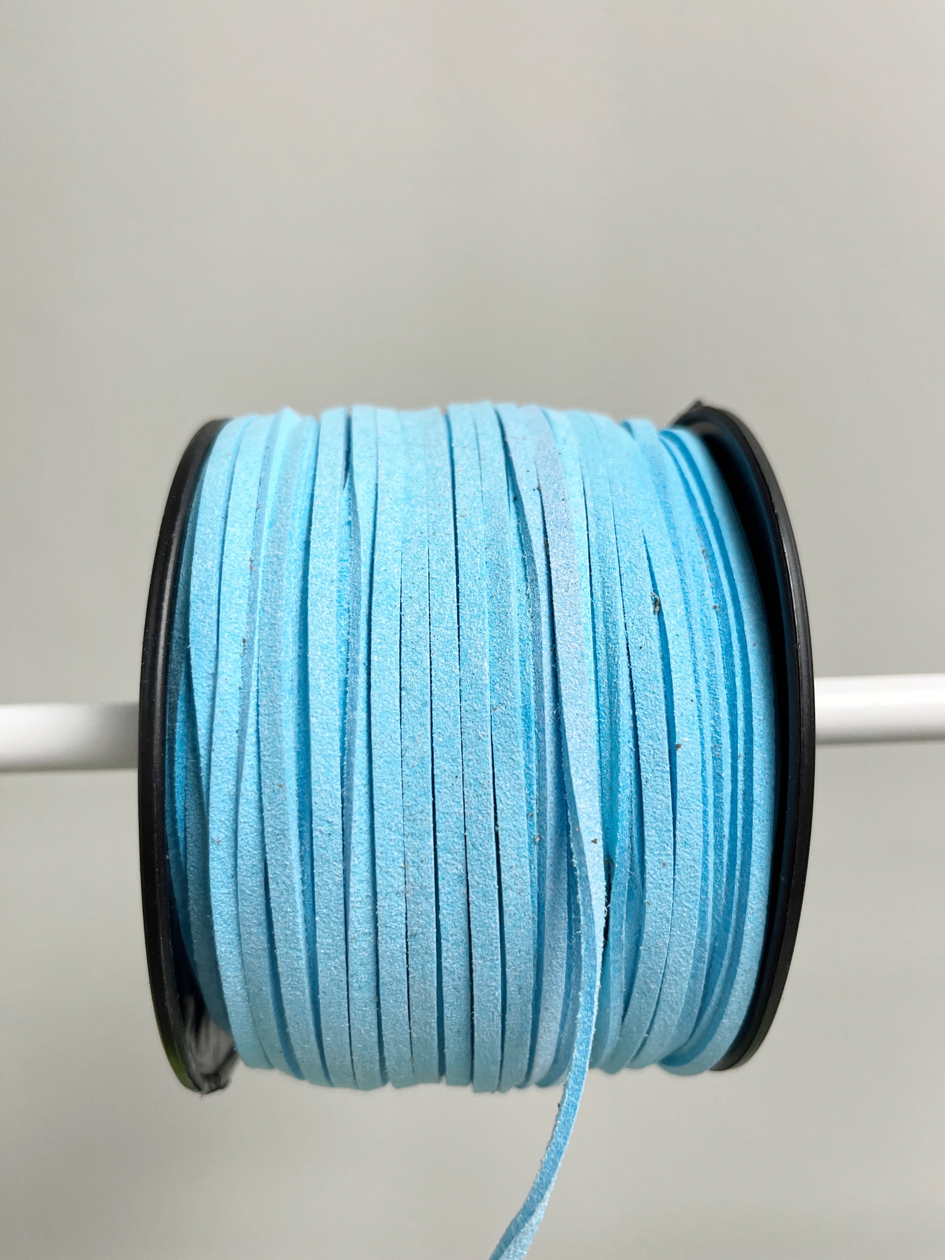 Sky Blue Faux Suede Cord, 3mm Soft Flat Cord (R2)