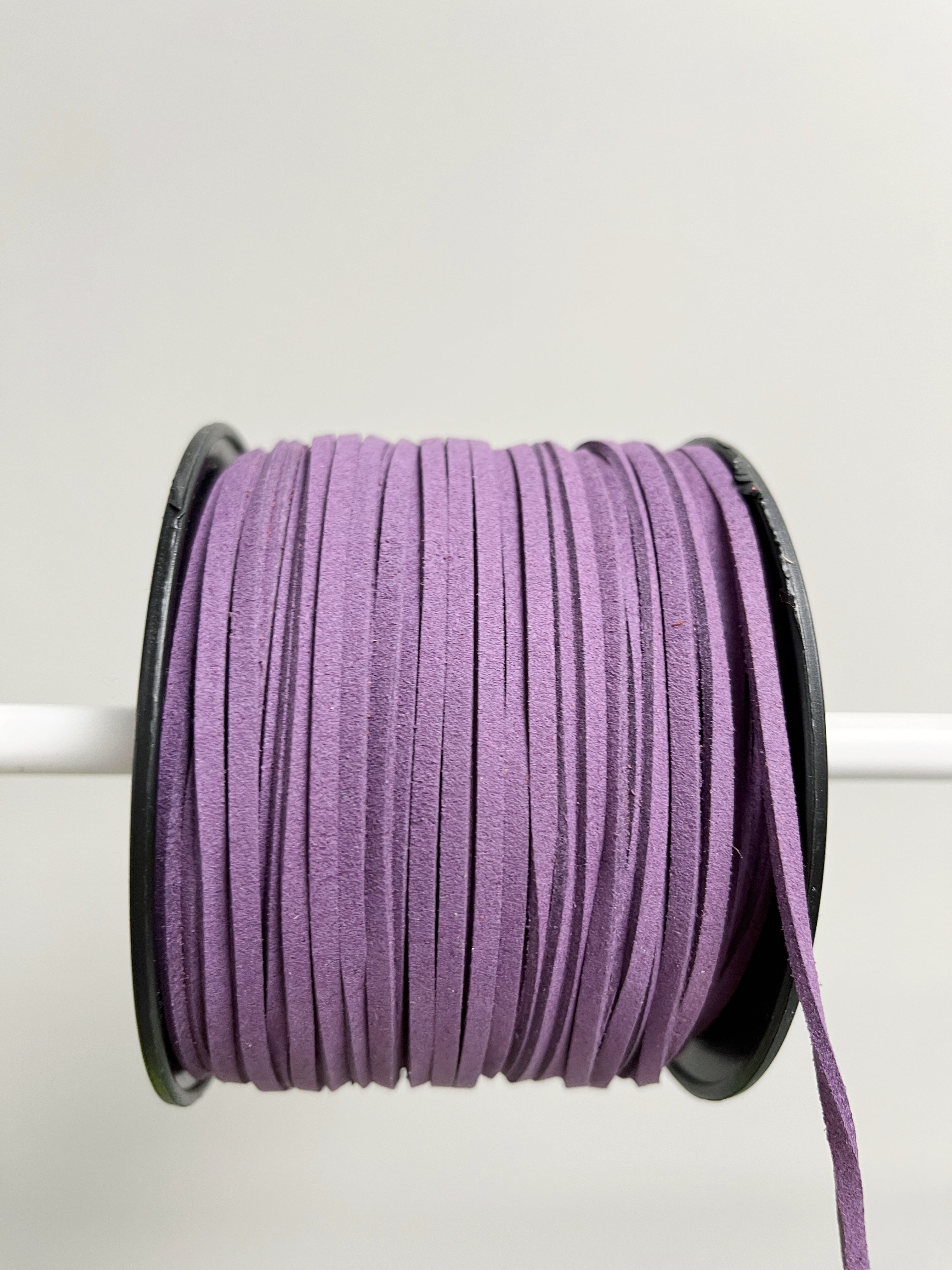 Deep Purple Faux Suede Cord, 3mm Soft Flat Cord (R3)