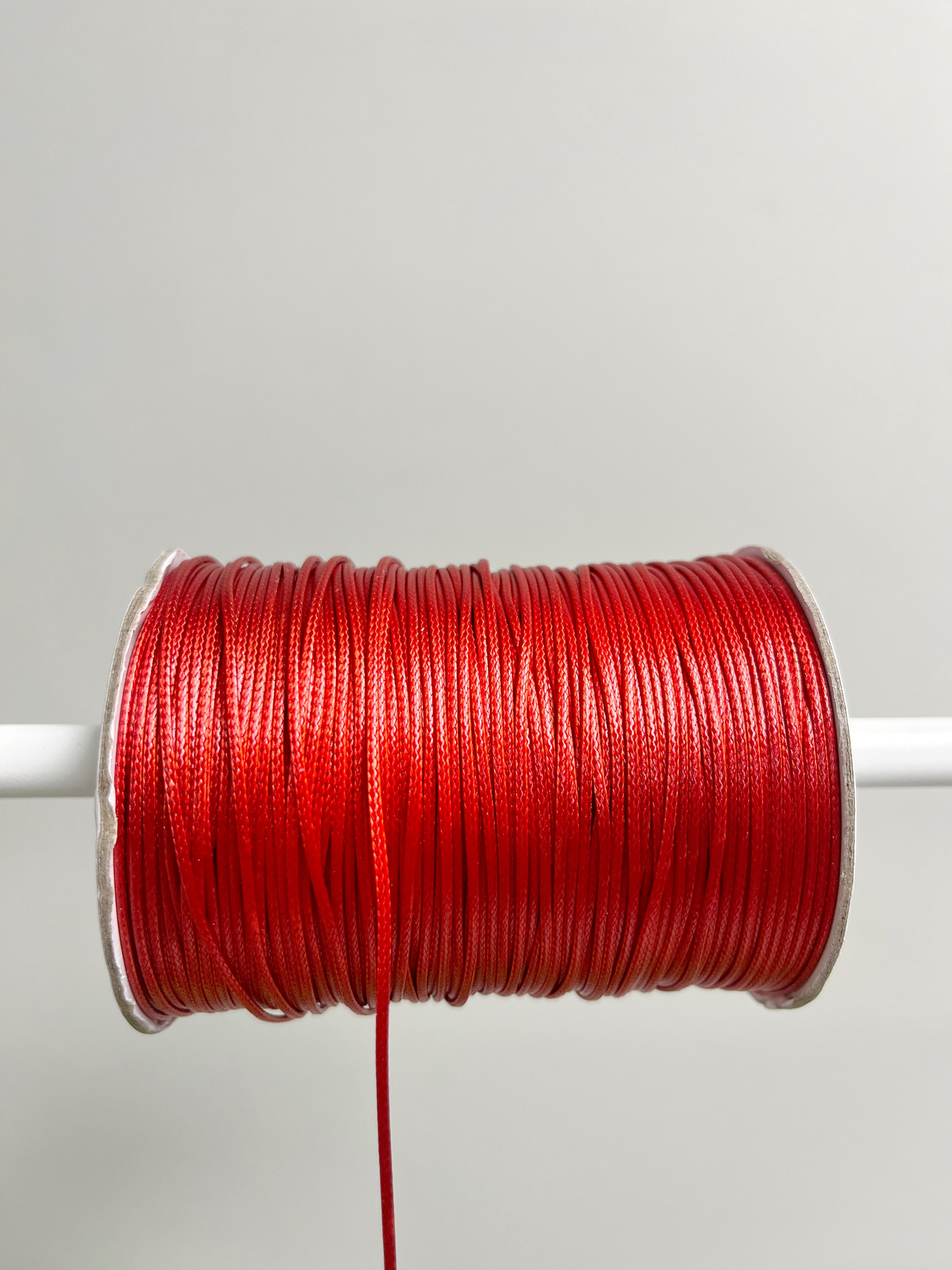 Dark Red Waxed Polyester Cord, 1mm Silk Round (R3)