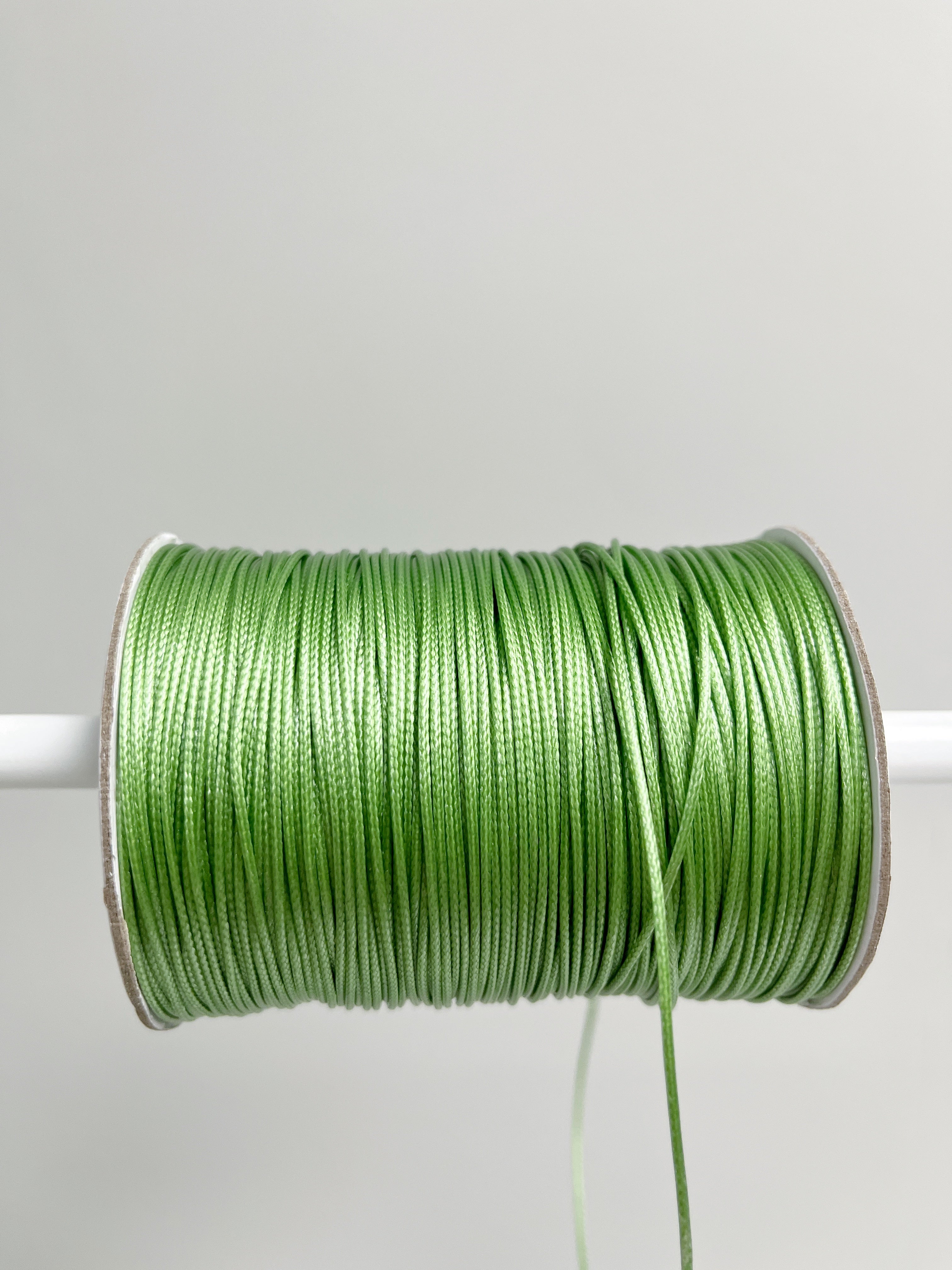 Silk Green Waxed Polyester Cord, 1mm Silk Cord (R4)