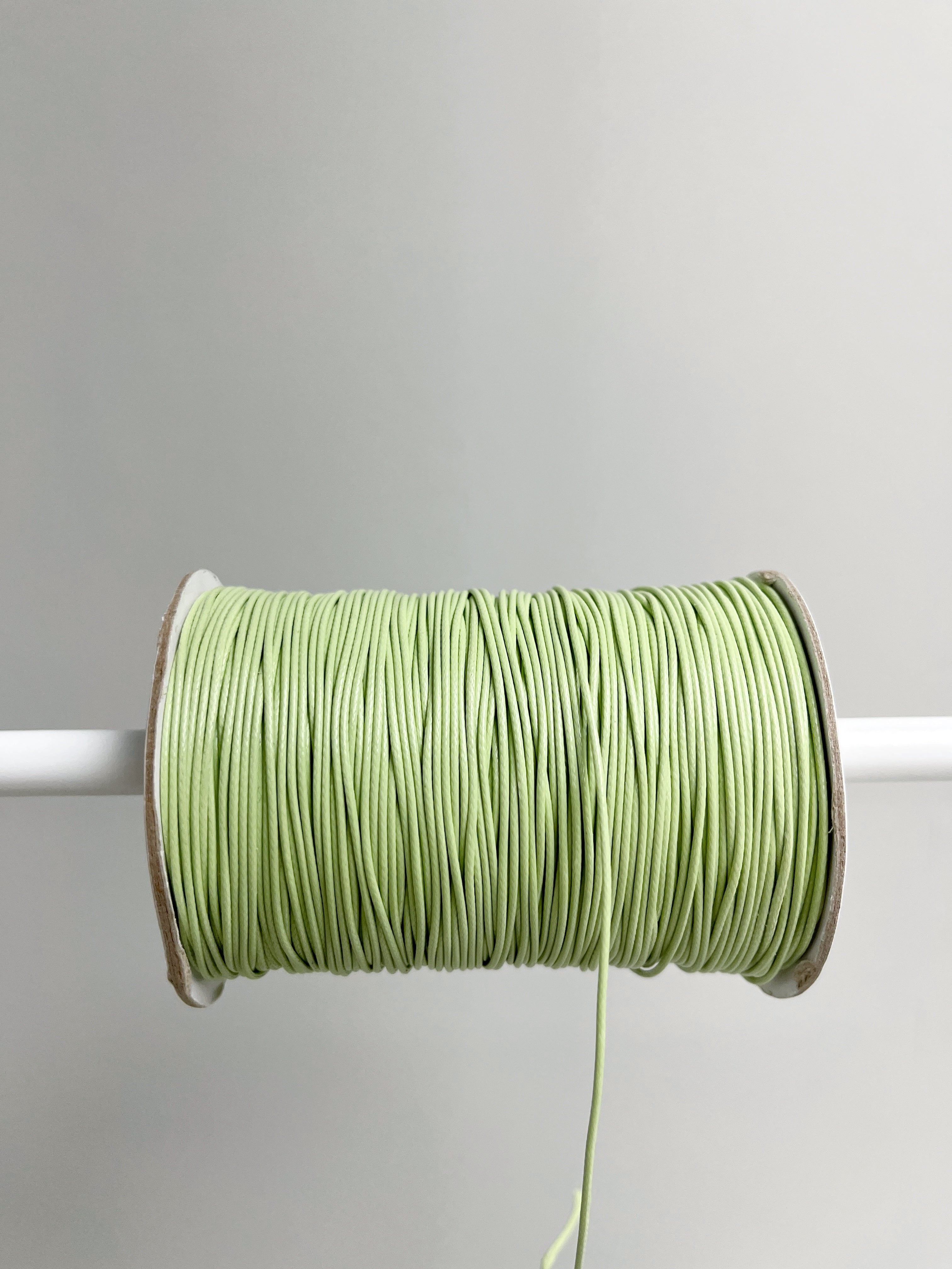 Sage Green Waxed Polyester Cord, 1mm Silk Cord (R4)