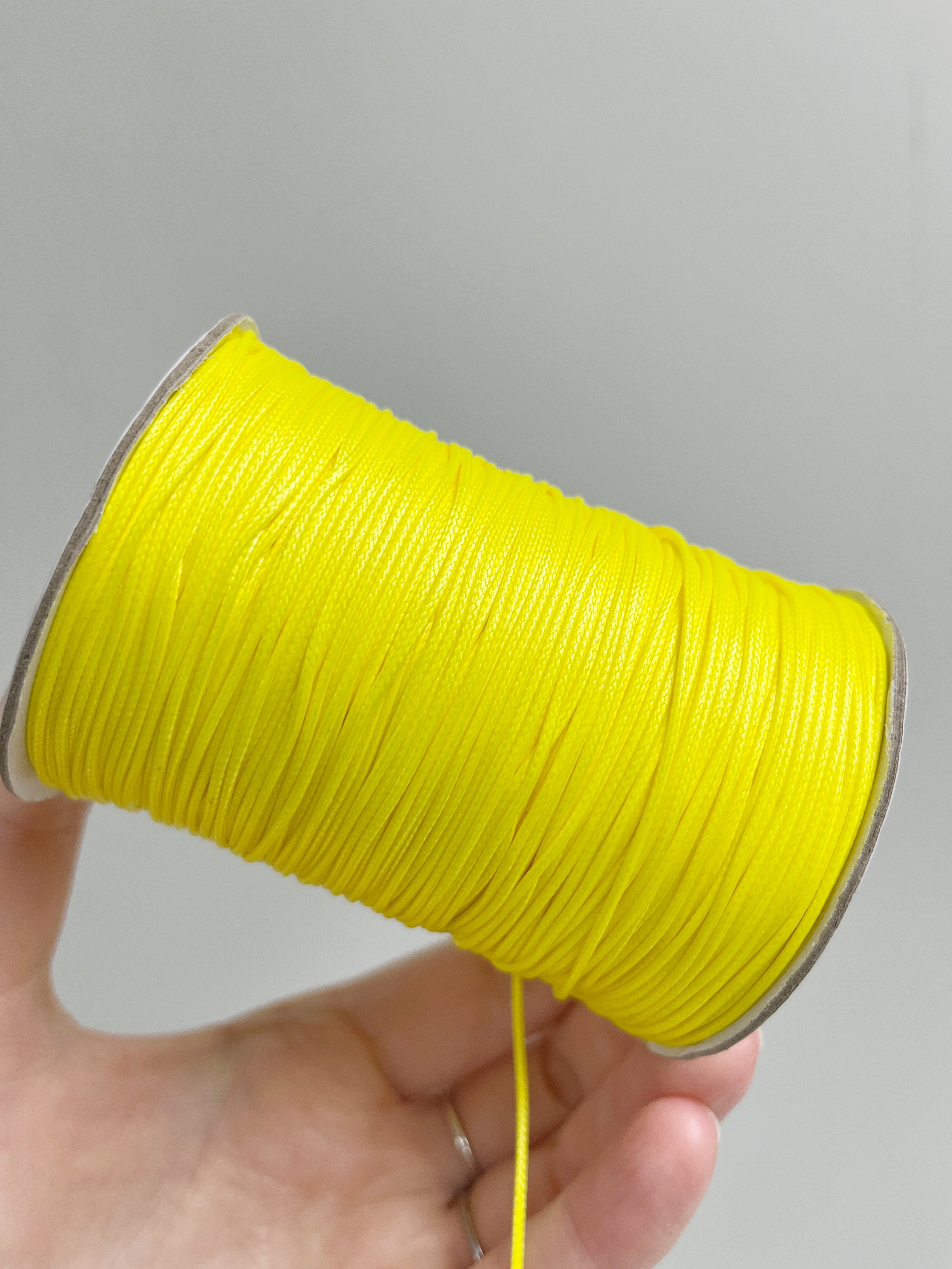 Lemon Yellow Waxed Polyester Cord, 1mm Silk Cord (R4)