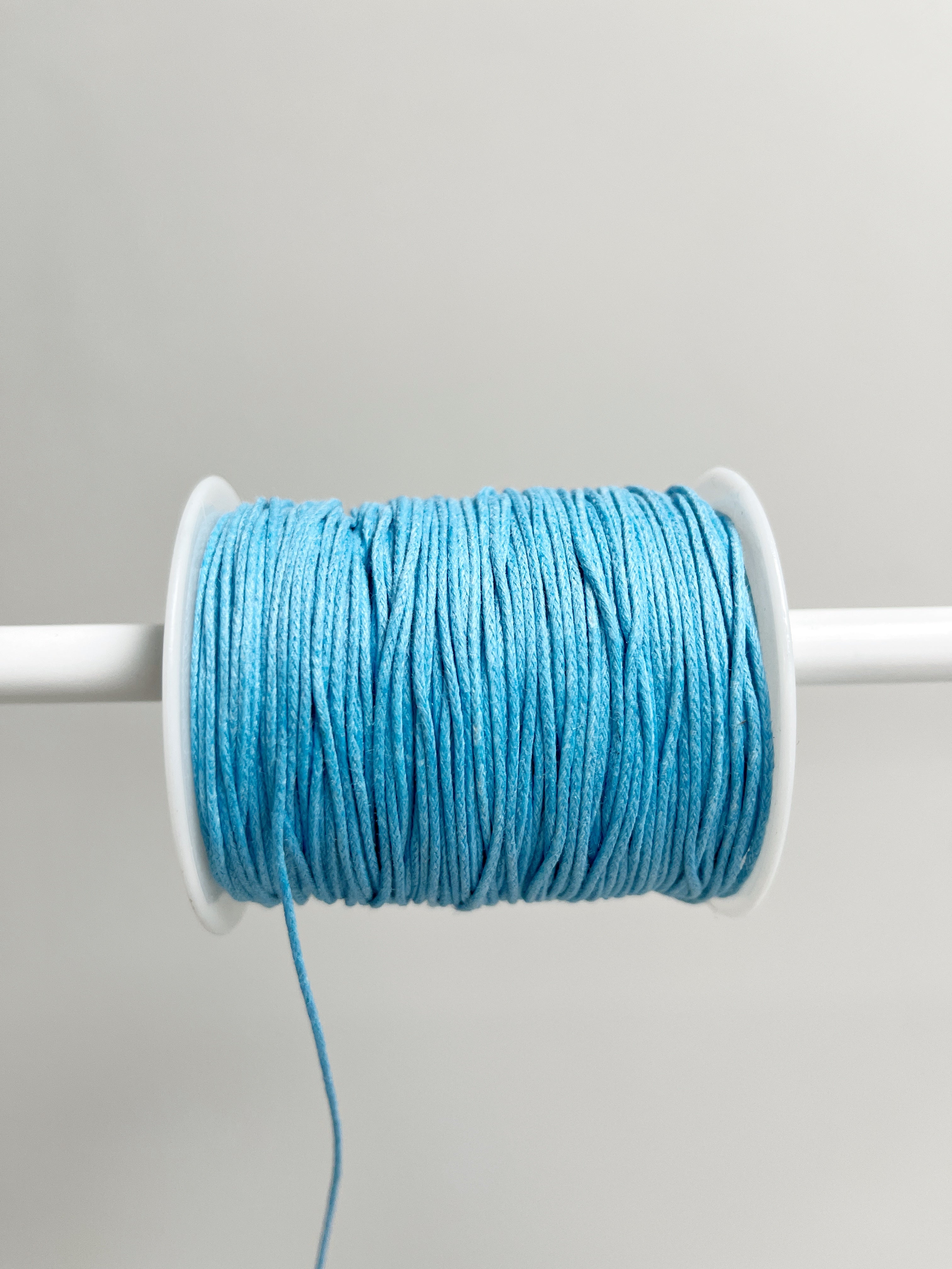 Sky Blue Waxed Cotton Cord, 1mm Cotton Cord (R6)