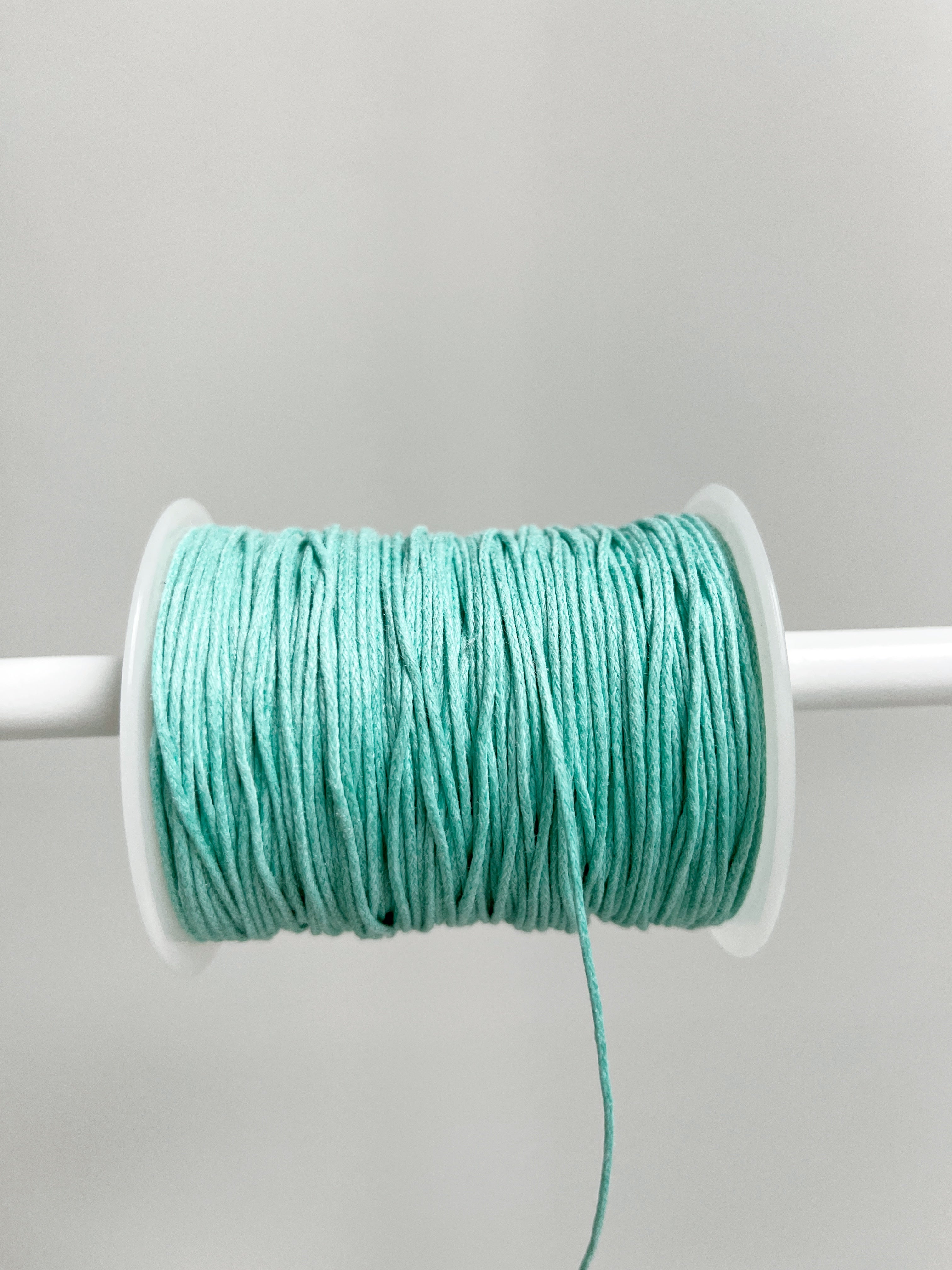 Light Teal Waxed Cotton Cord, 1mm Cotton Cord (R6)