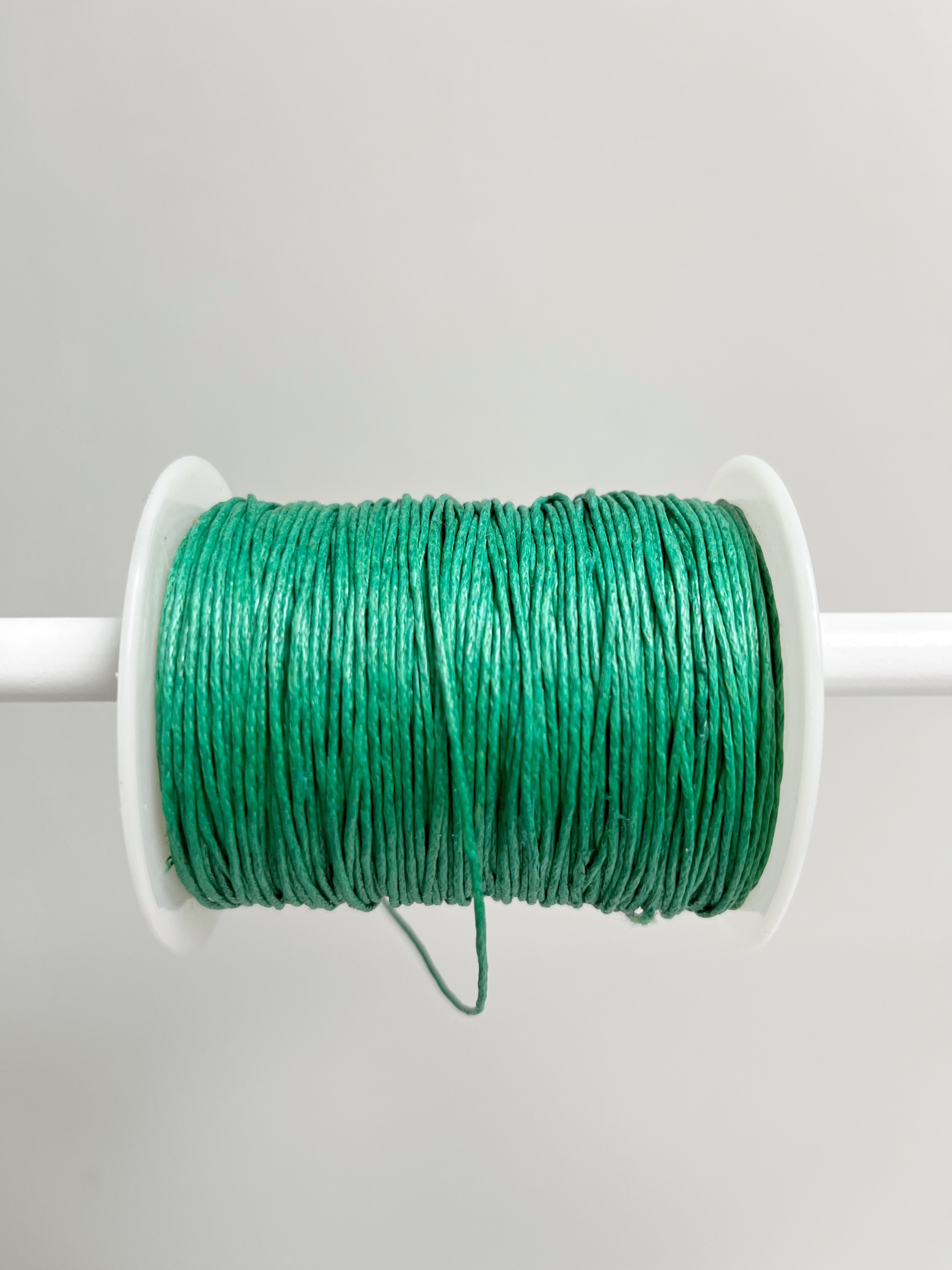 Emerald Green Waxed Cotton Cord, 1mm Cotton Cord (R6)