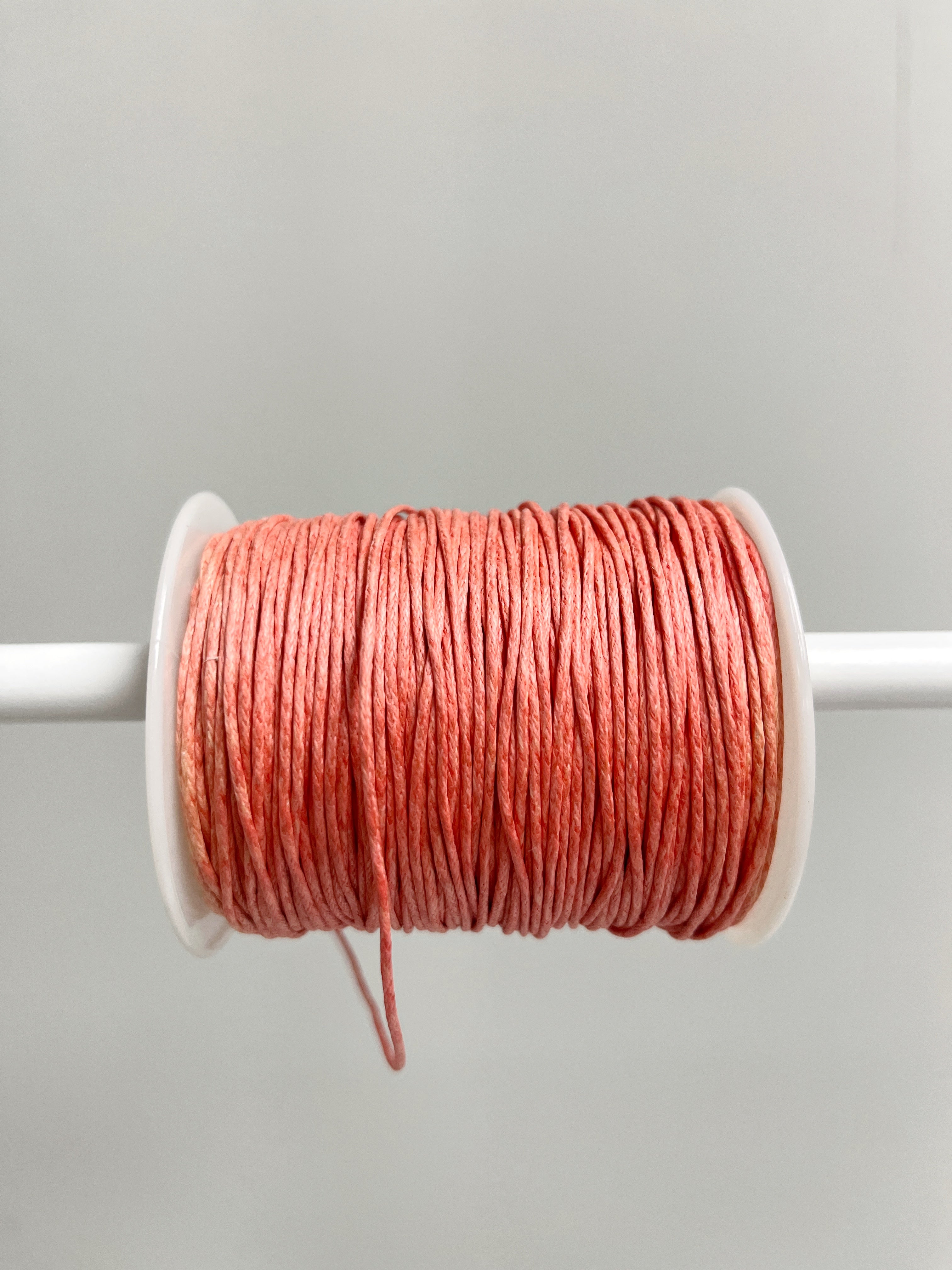 Salmon Waxed Cotton Cord, 1mm Cotton Cord (R6)