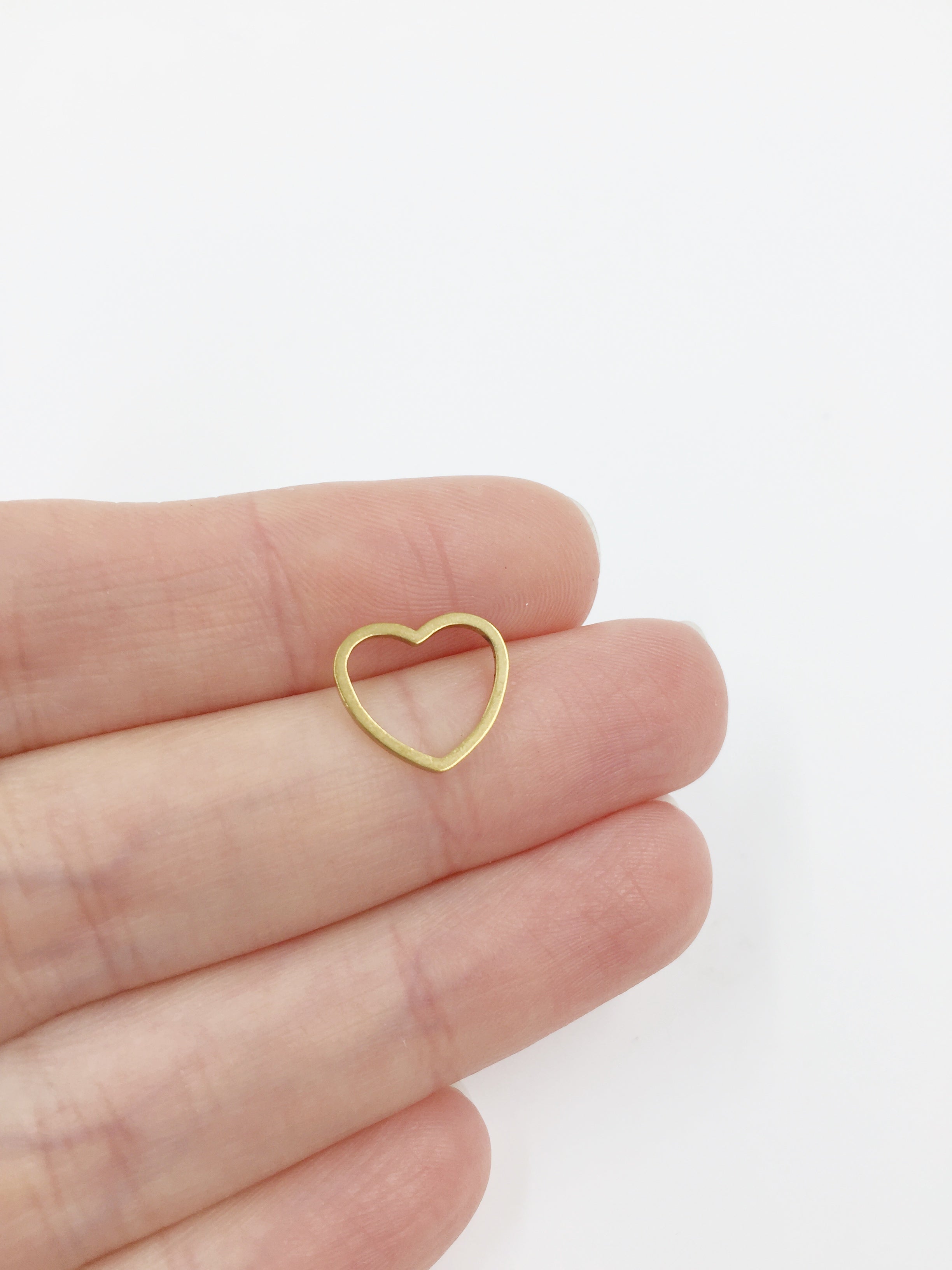 6 x Gold Plated Stainless Steel Heart Jewellery Connectors, 11x12mm (1350)