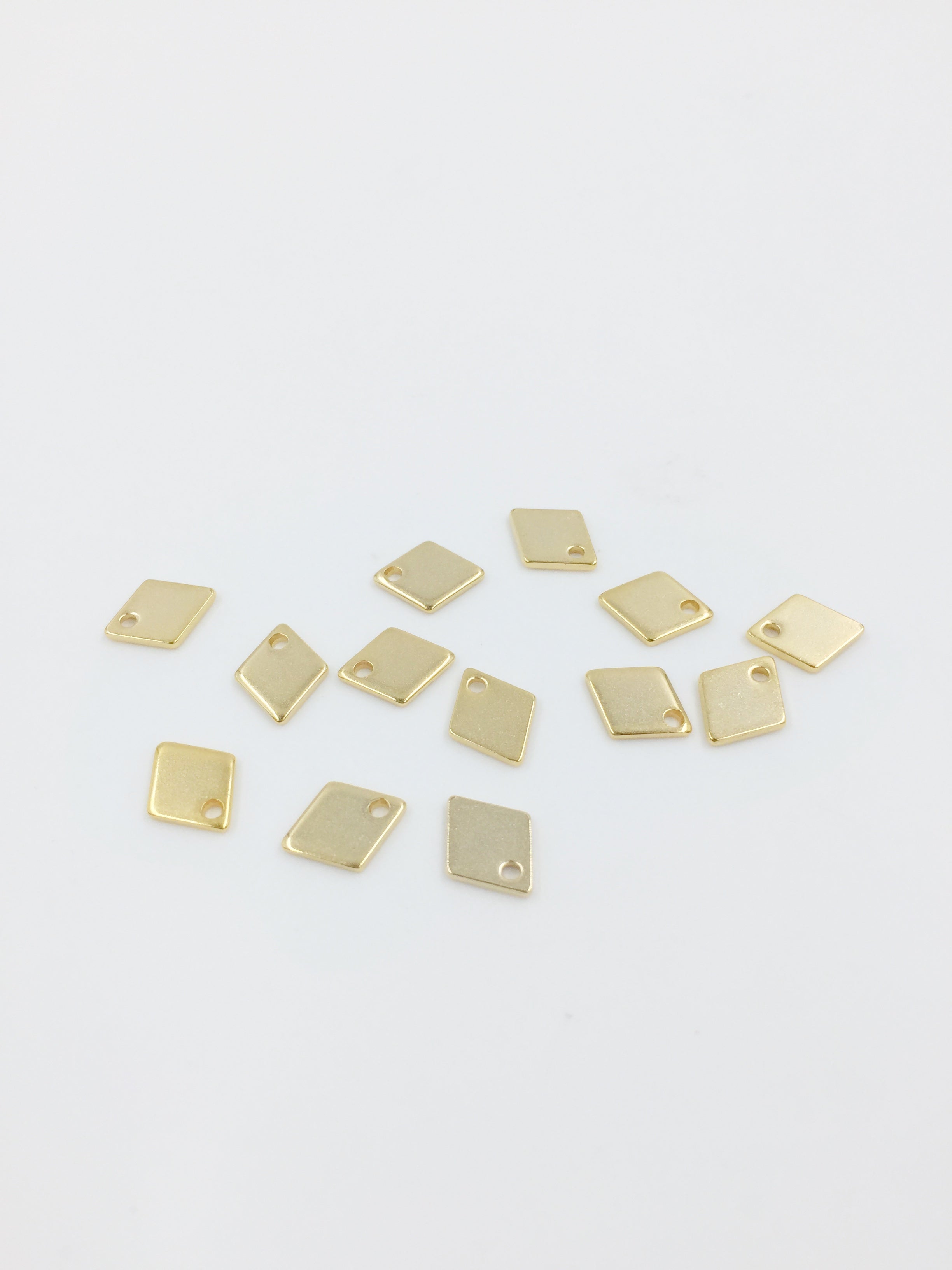 10 x Gold Plated Stainless Steel Tiny Rhombus Charms, 9x7.5mm (1352)