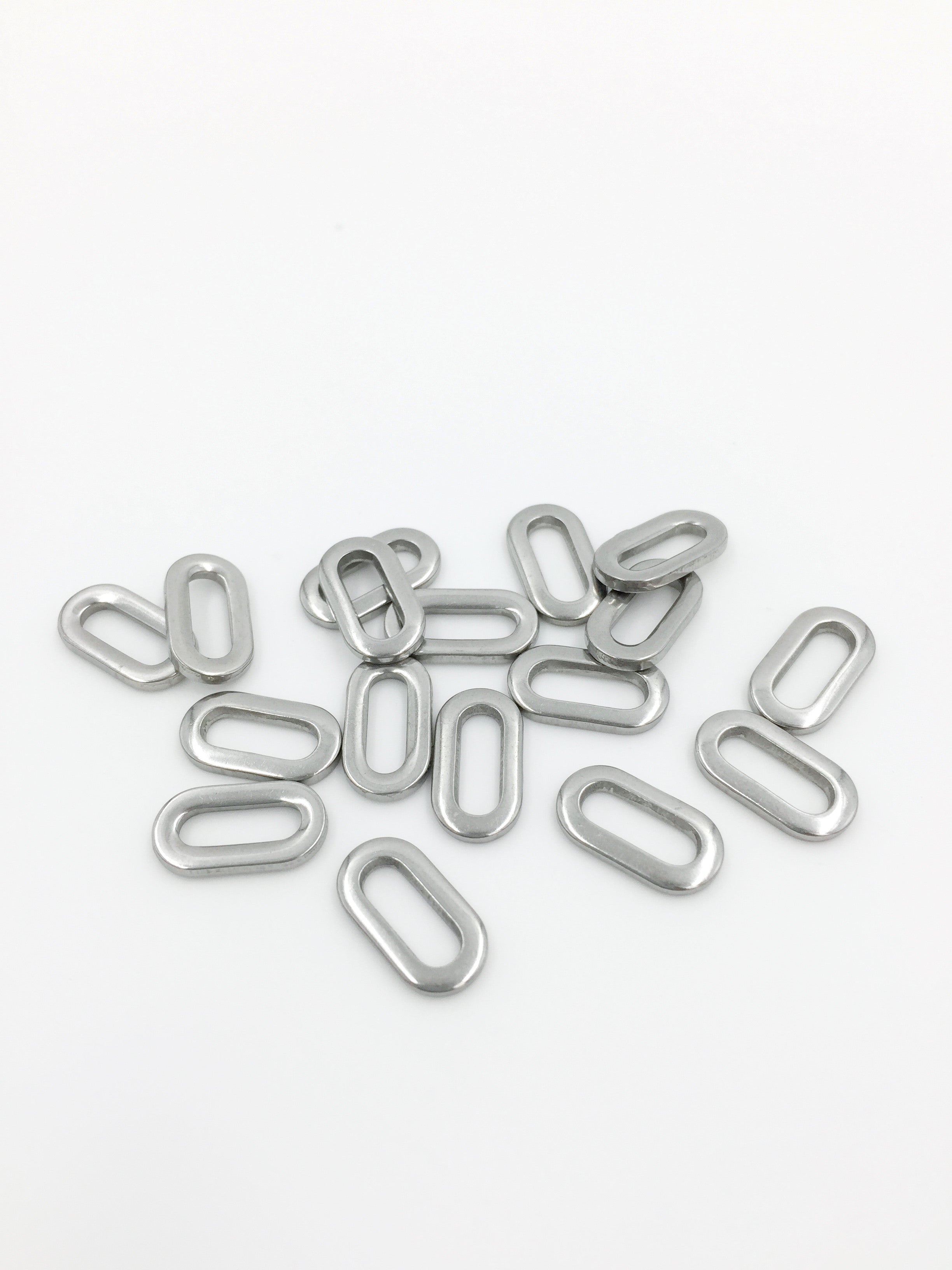 20 x Chunky Stainless Steel Pill Shape Connectors, 12x6.5mm (0024)