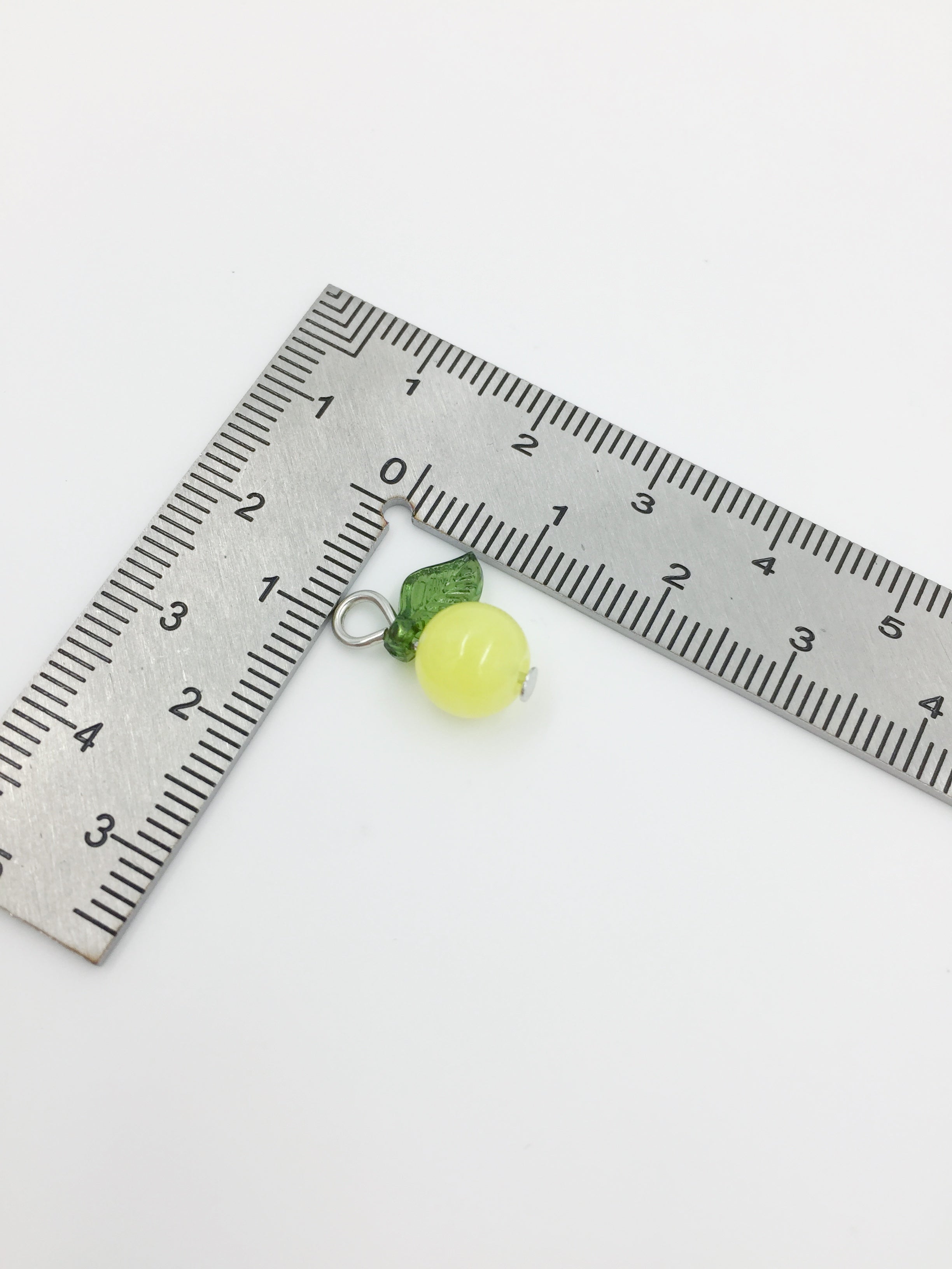 10 x Handmade Gooseberry Charms with Silver Loops, 15x12mm (0038)