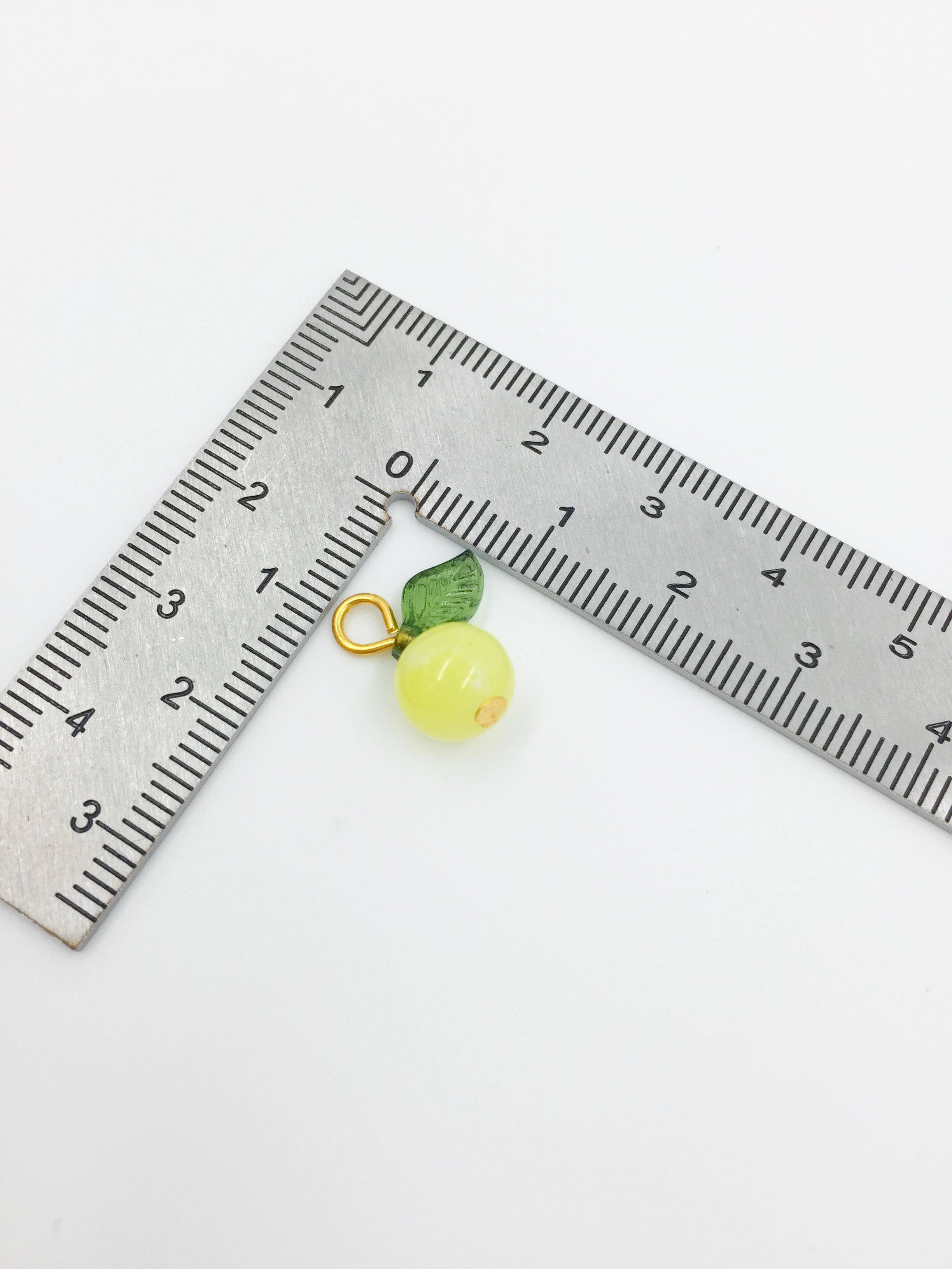 10 x Handmade Gooseberry Charms with Gold Loops, 15x12mm (0039)