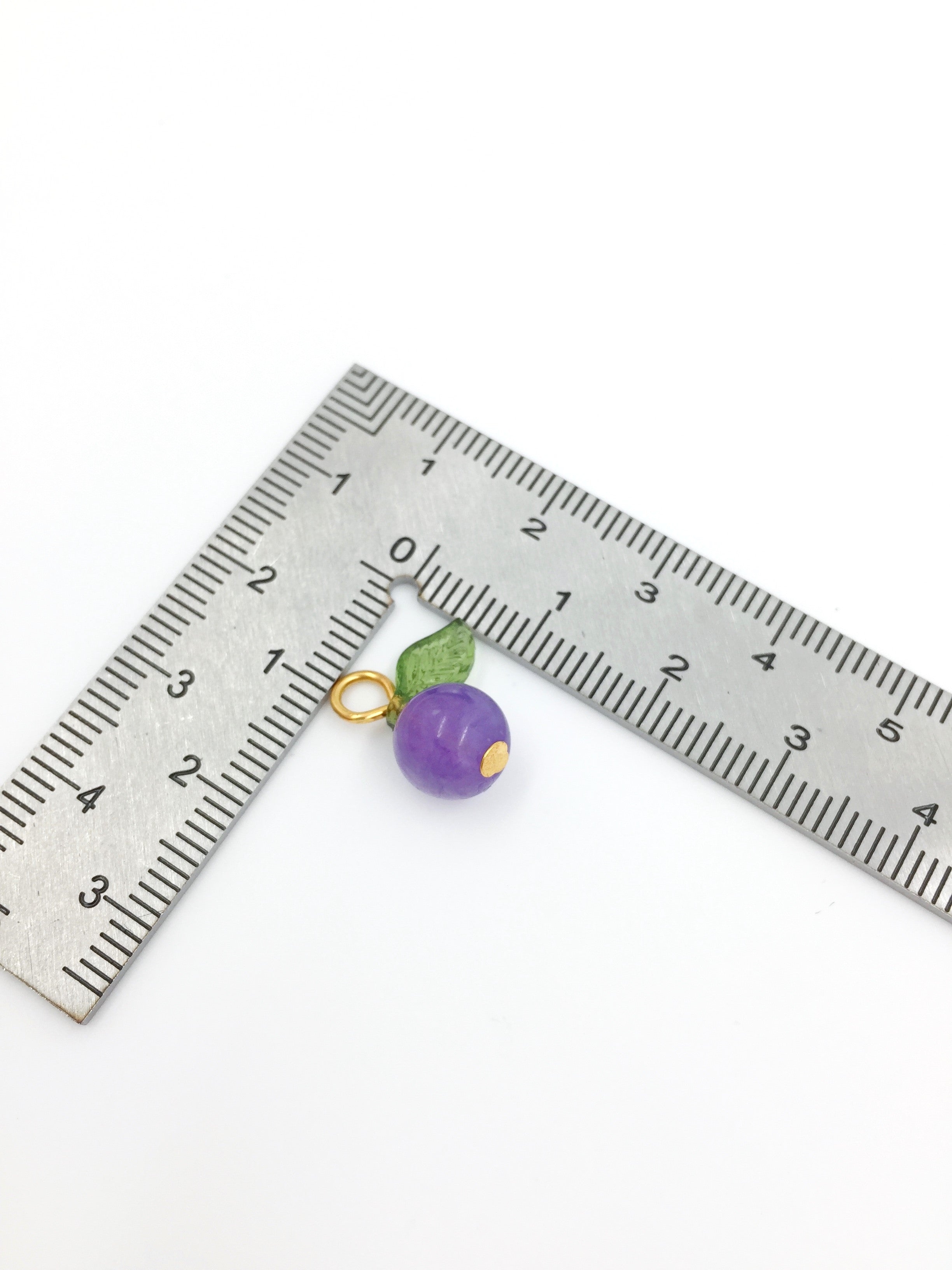 10 x Handmade Blueberry Charms with Gold Loops, 15x12mm (0015)