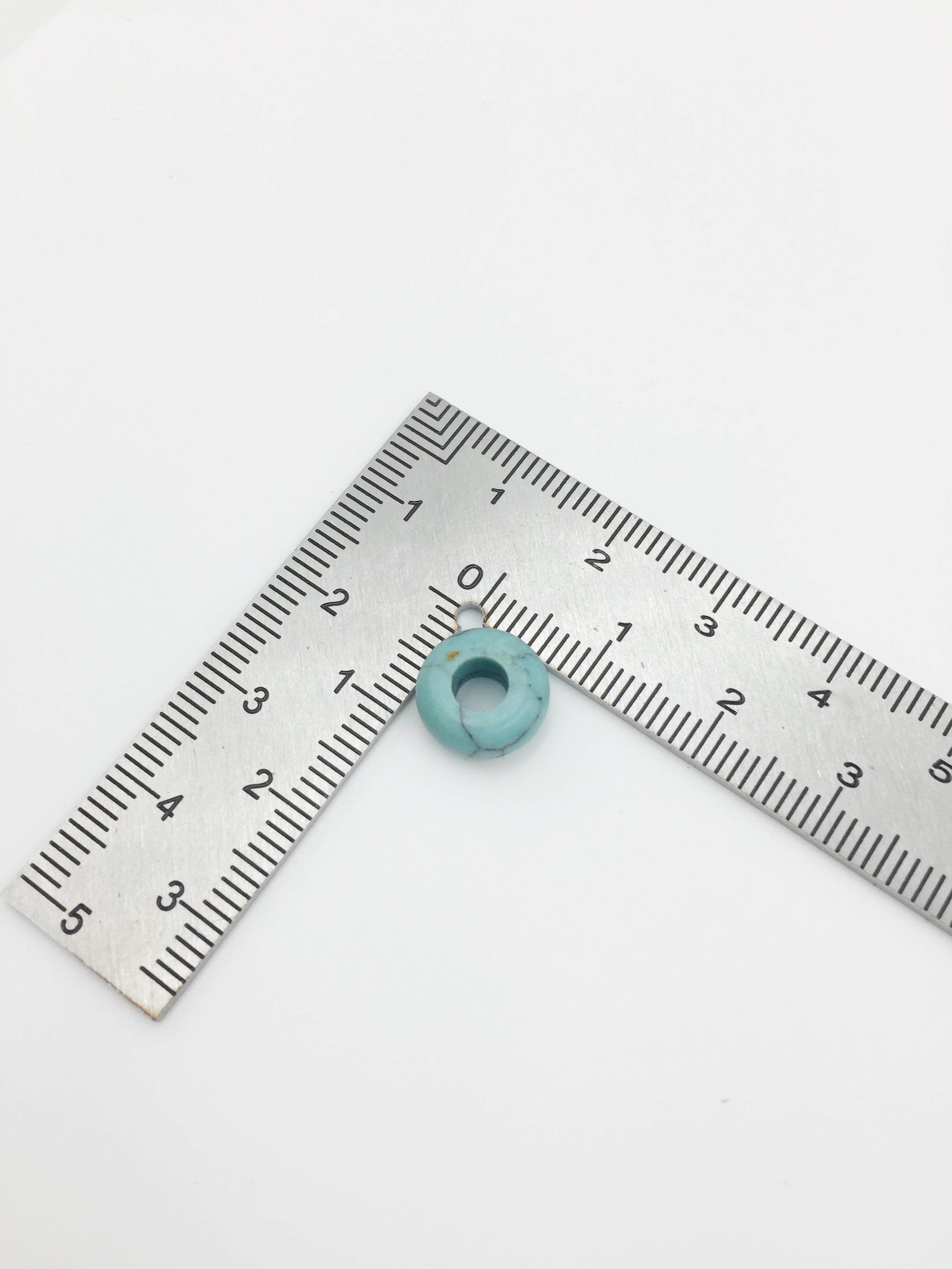 2 x Pale Turquoise Gemstone Donut Beads, 10mm (0236)