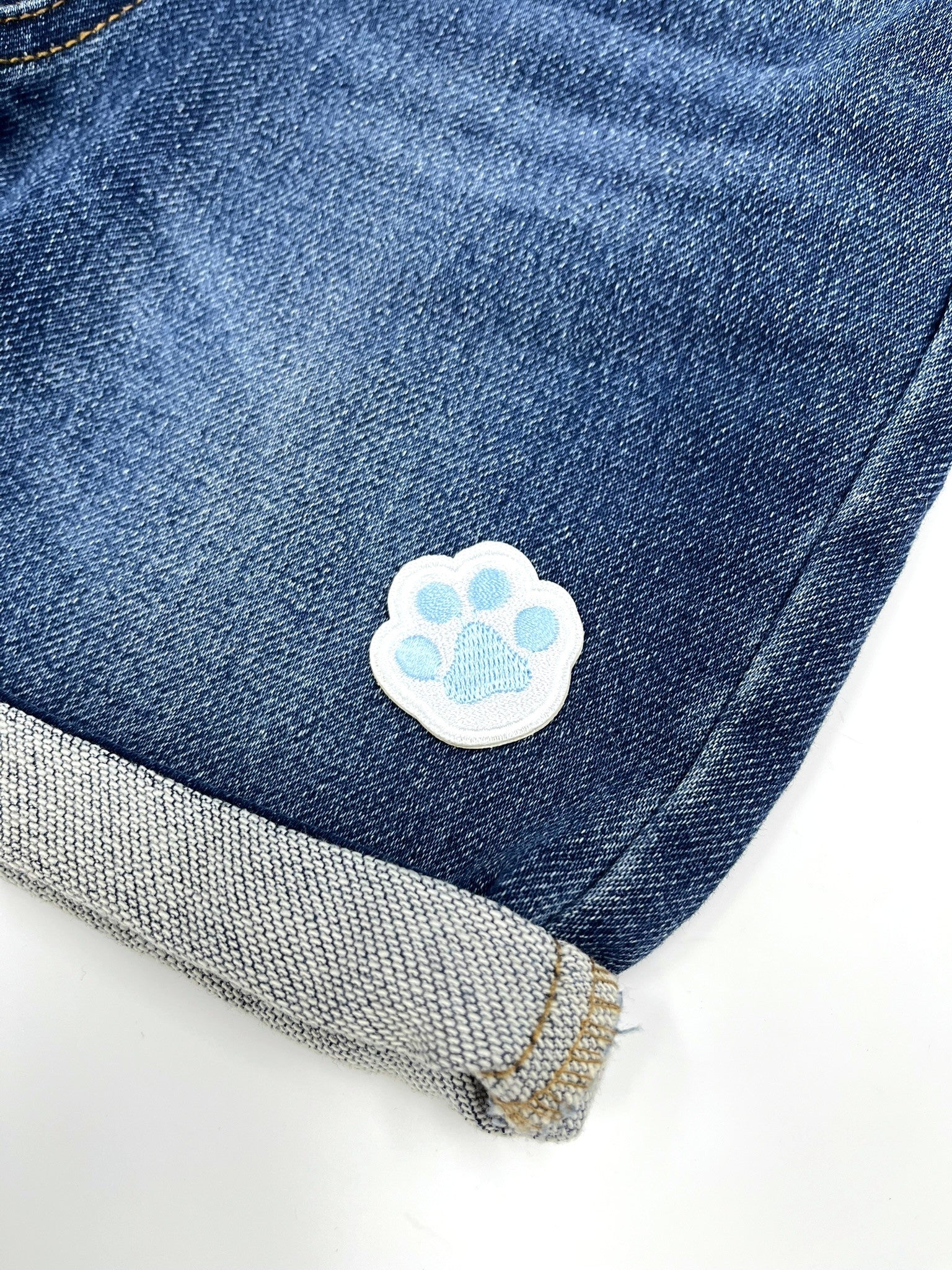 Blue Paw Print Embroidery Patch