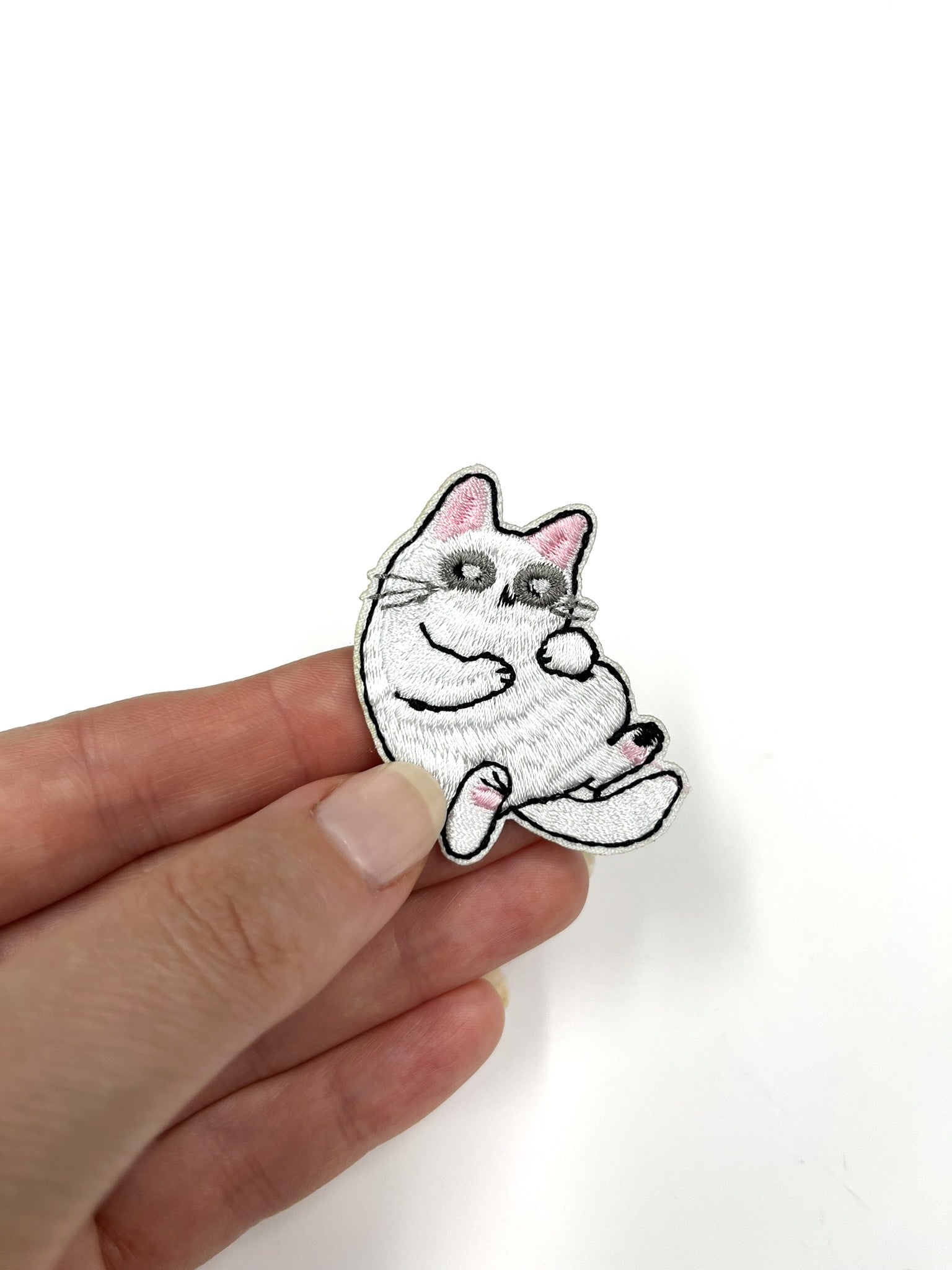 Lazy Cat Embroidered Iron-on Patch