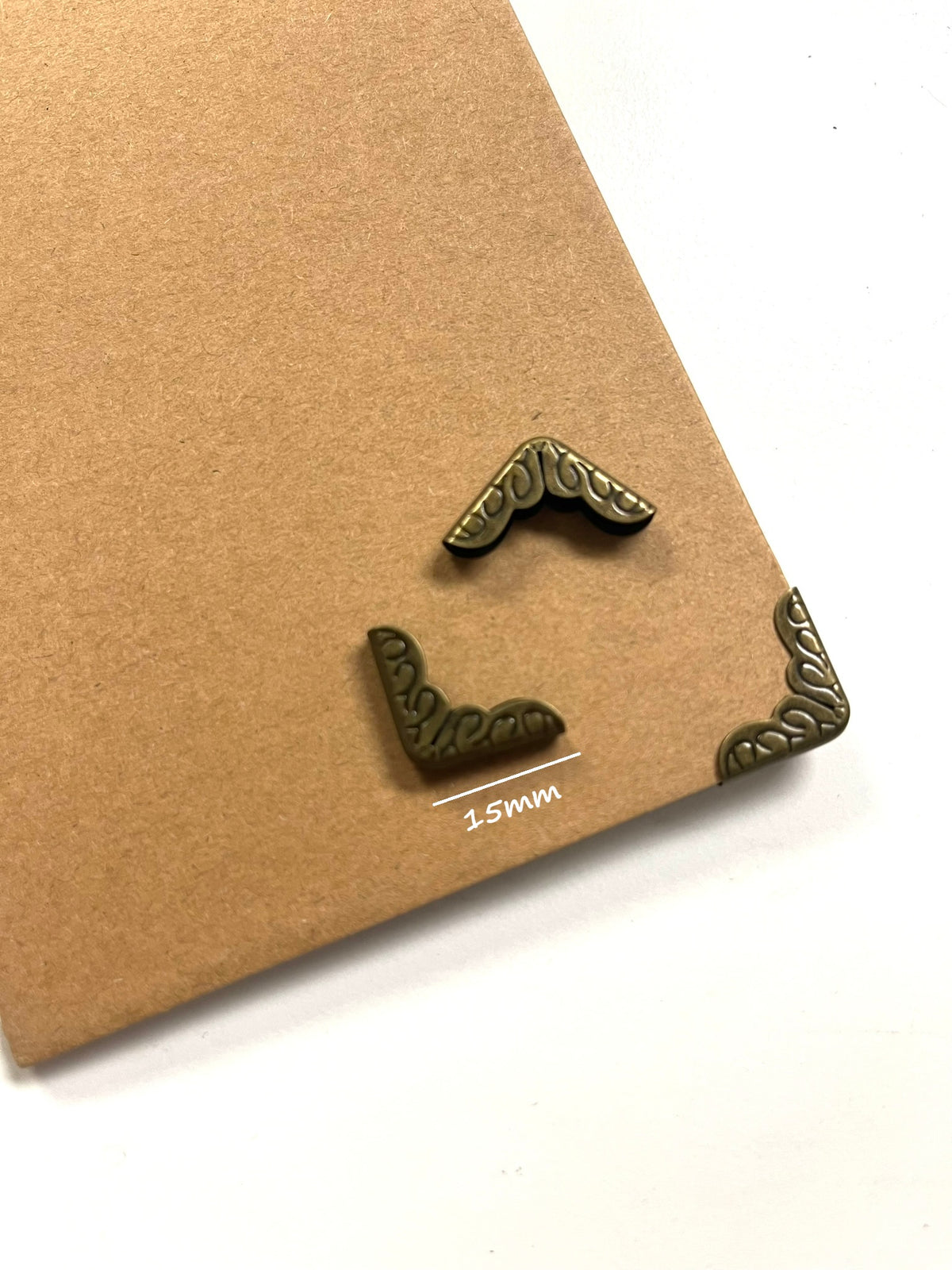 12 x Ornate Antique Bronze Book Corner Protectors, 15mm