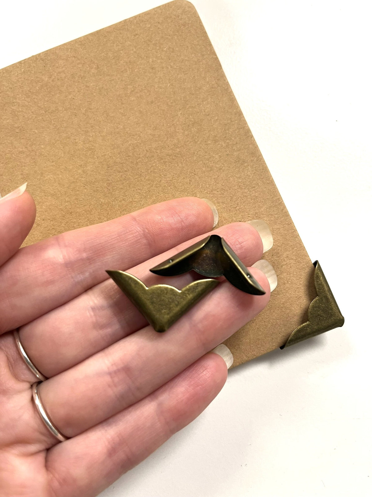 8 x Antique Bronze Book Corner Protectors, 22mm