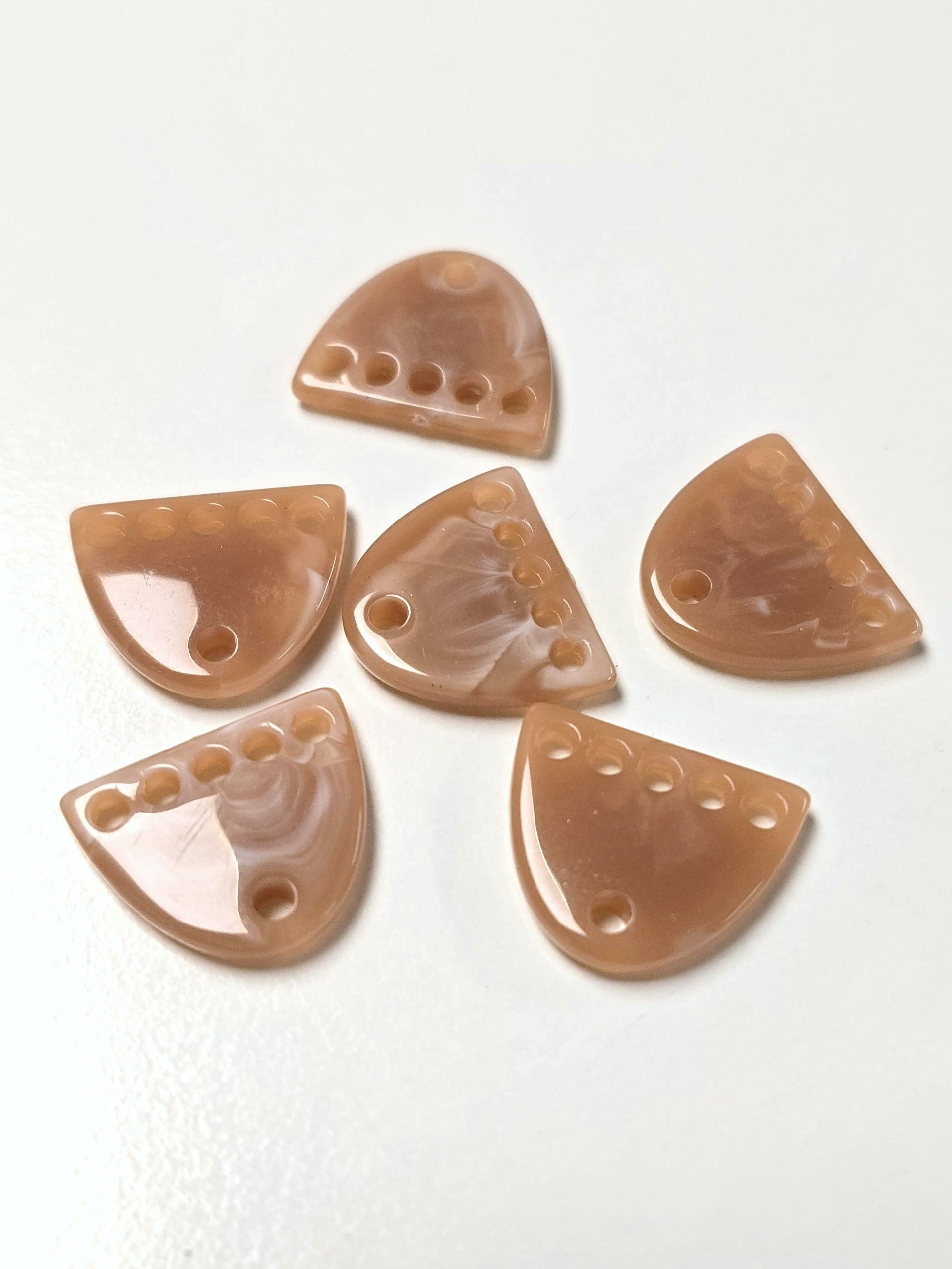 8 x Marbled Shell Acrylic Earring Connectors, 18x15.5mm