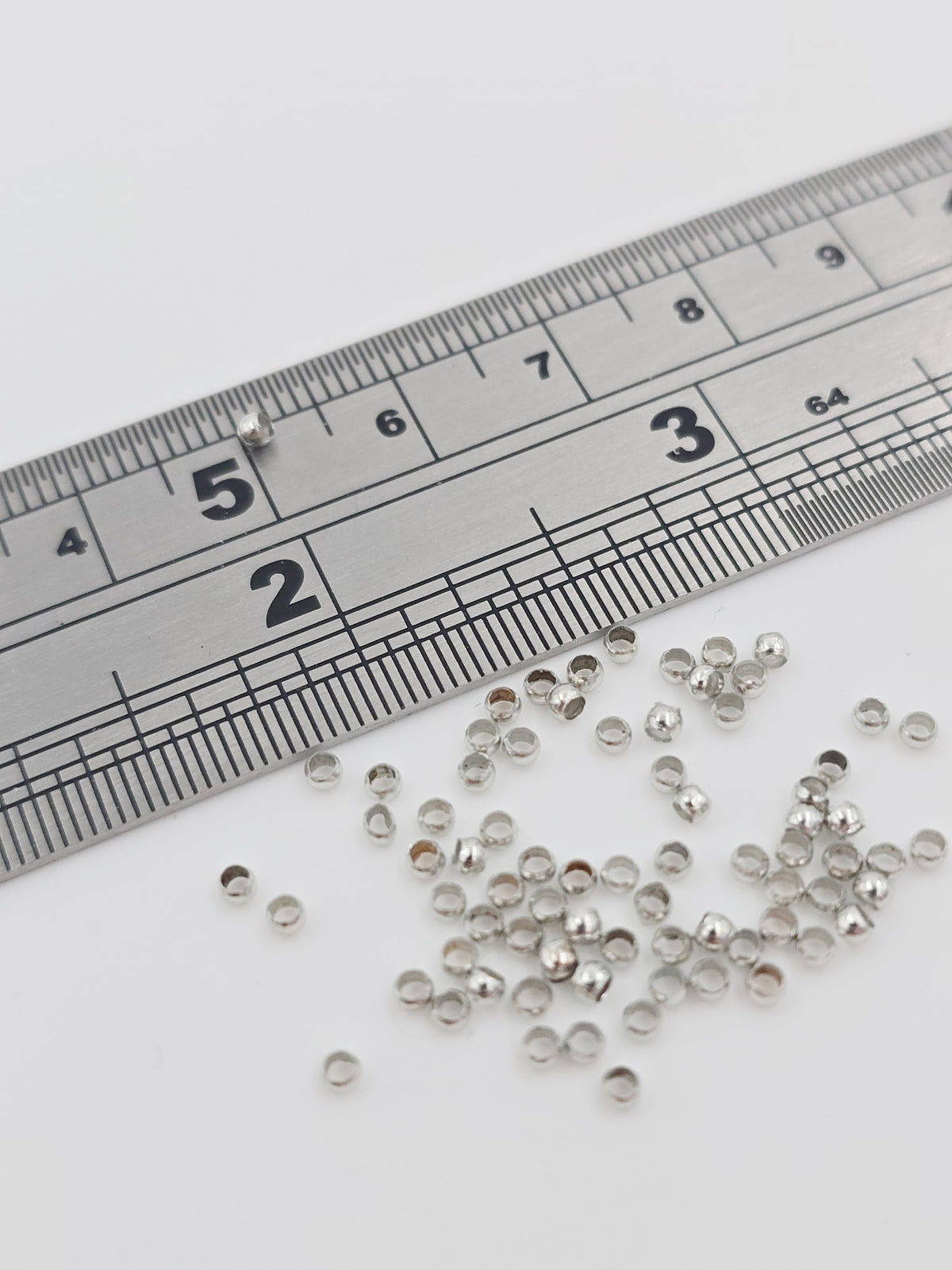 200 x 2x1.5mm Platinum Tone Rondelle Crimp Beads
