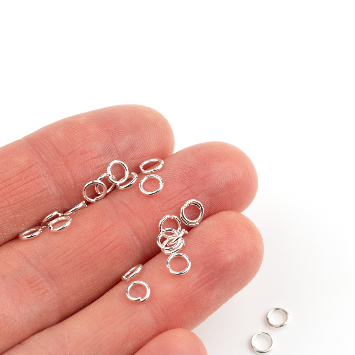 100 x 925 Silver Plated Steel Jump Rings, 5x0.8mm