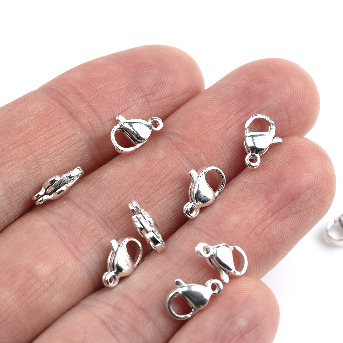 10 x 925 Sterling Silver Plated Lobster Clasps, 10x6mm