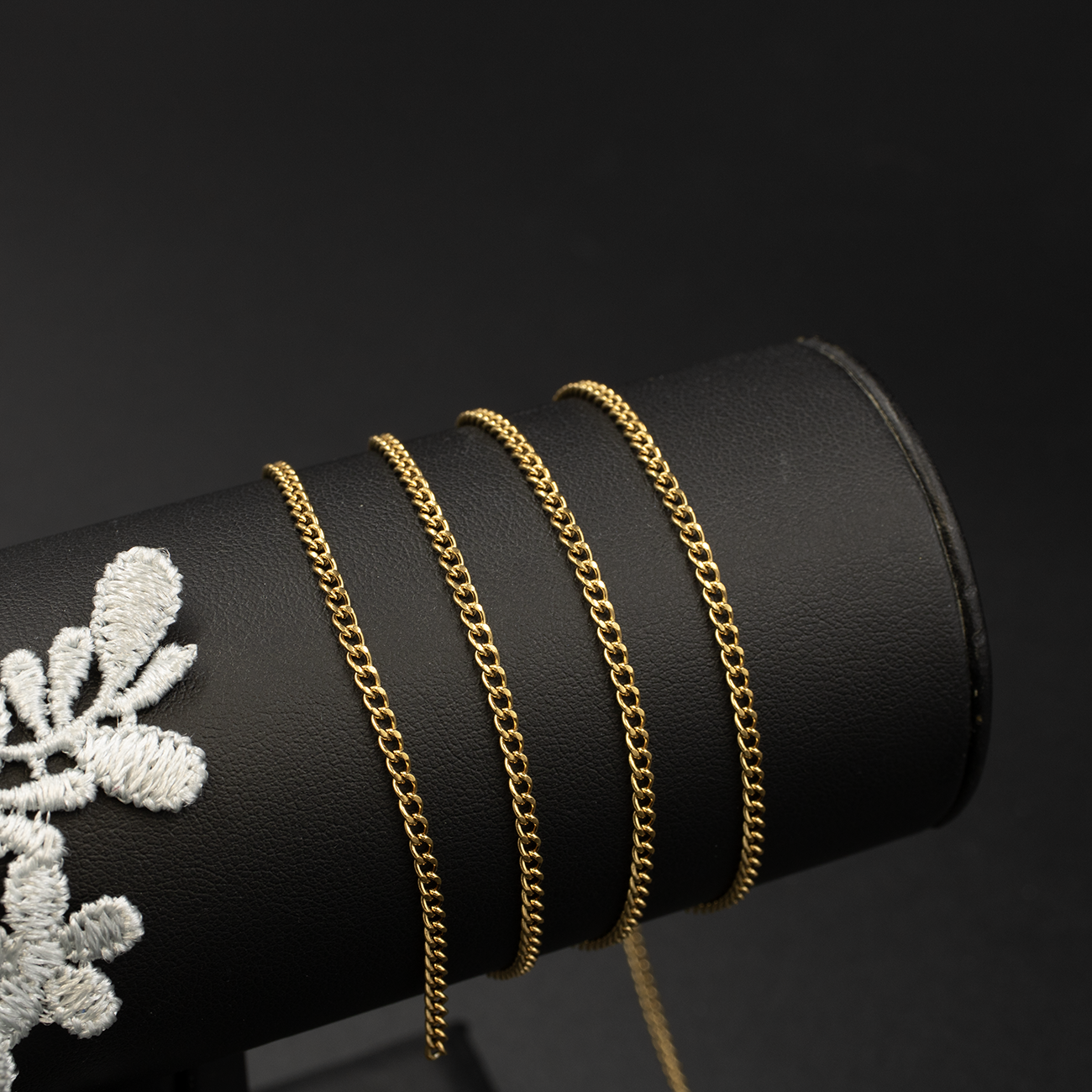 PVD Gold Stainless Steel 3mm Curb Chain