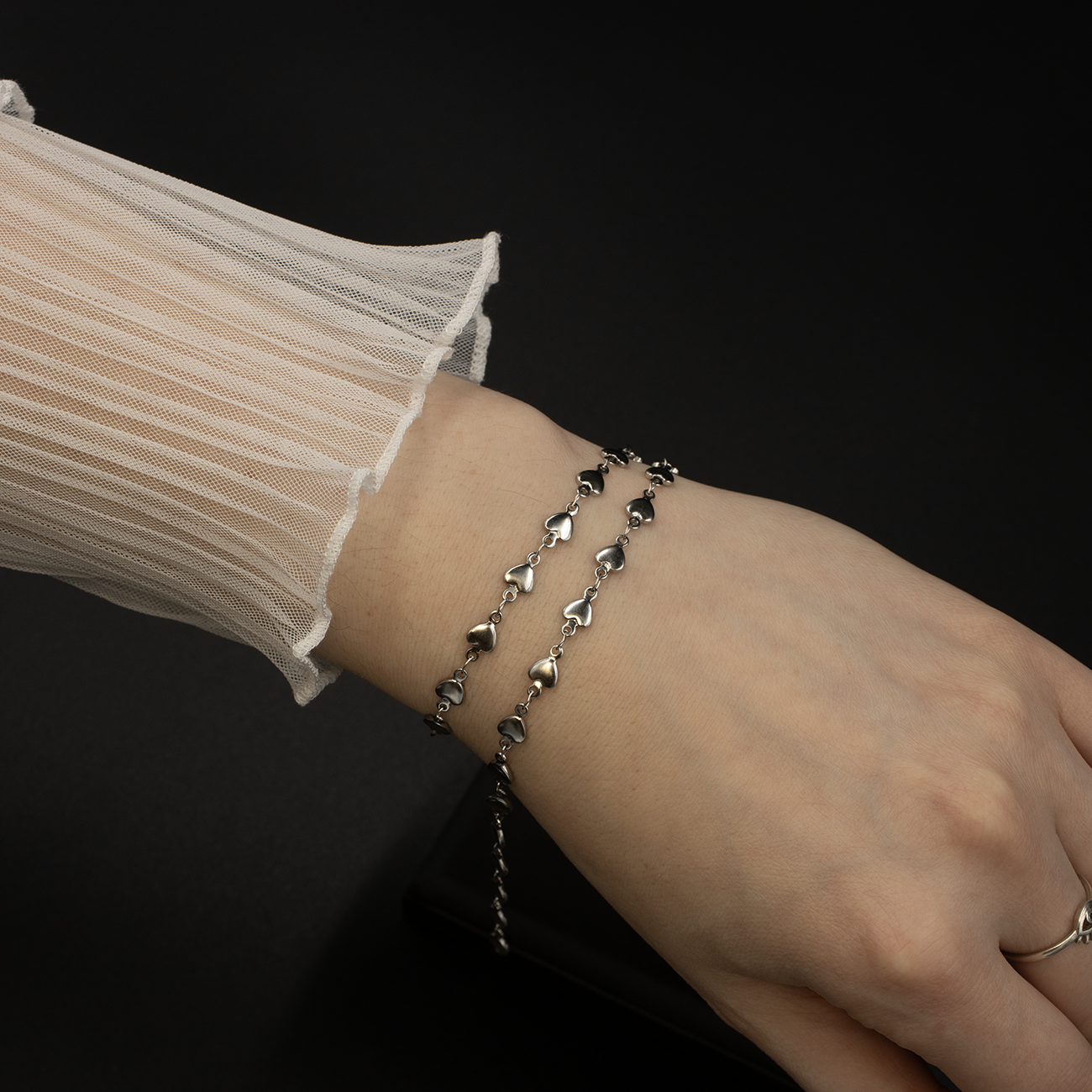 Stainless Steel Solid Heart Link Chain