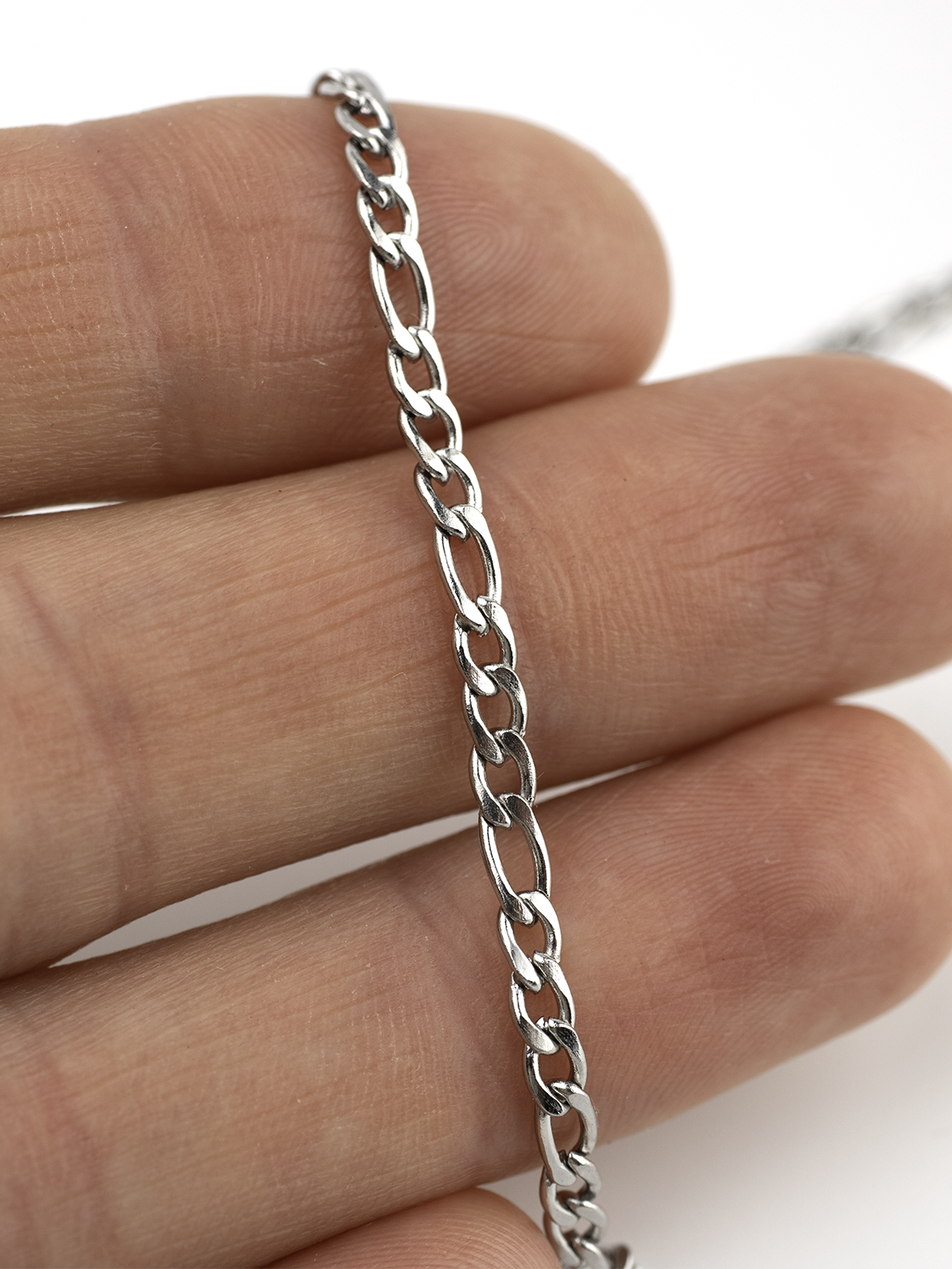 1m x Stainless Steel Figaro Chain, 3mm (CH1)