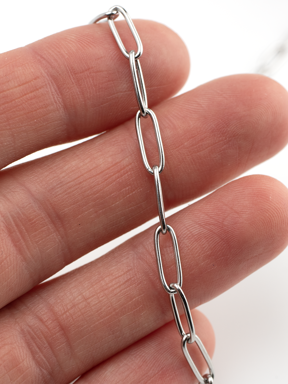 1m x Stainless Steel Paperclip Chain, 12x4mm