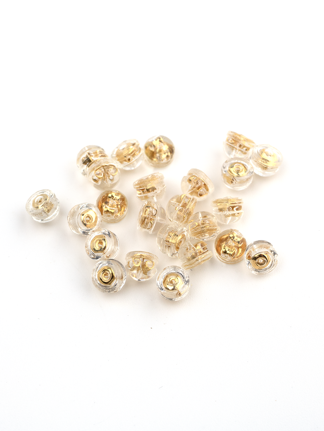 10 x 18K Gold Plated Silicone Earring Nuts 5mm Stud Backs (4059)