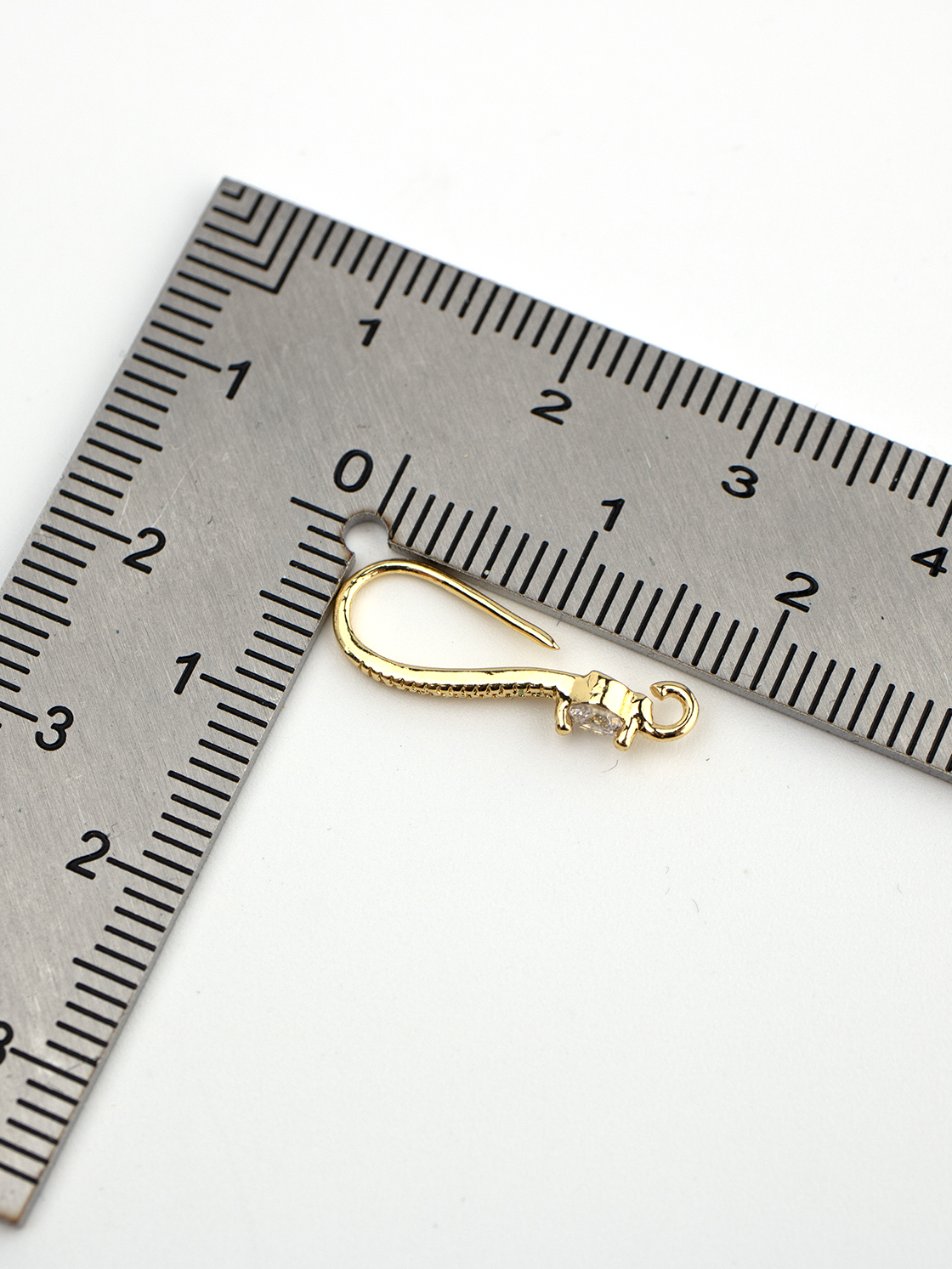 18K Gold Micro Pave Cubic Zirconia Earring Hooks (4058)