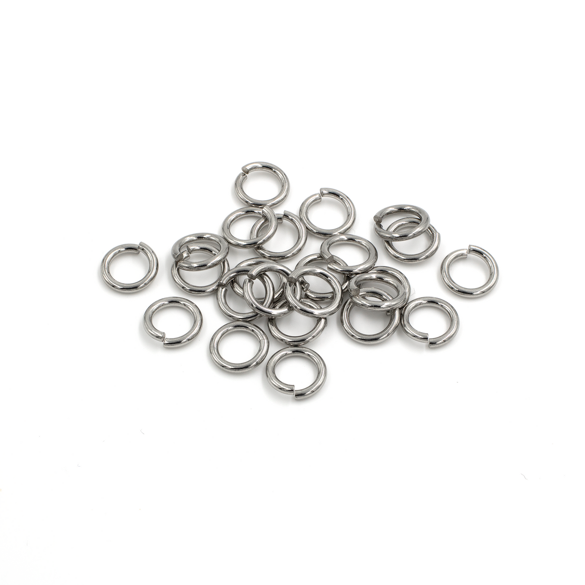50 x Saw Cut Stainless Steel Round Jump Rings, 9x1.5mm