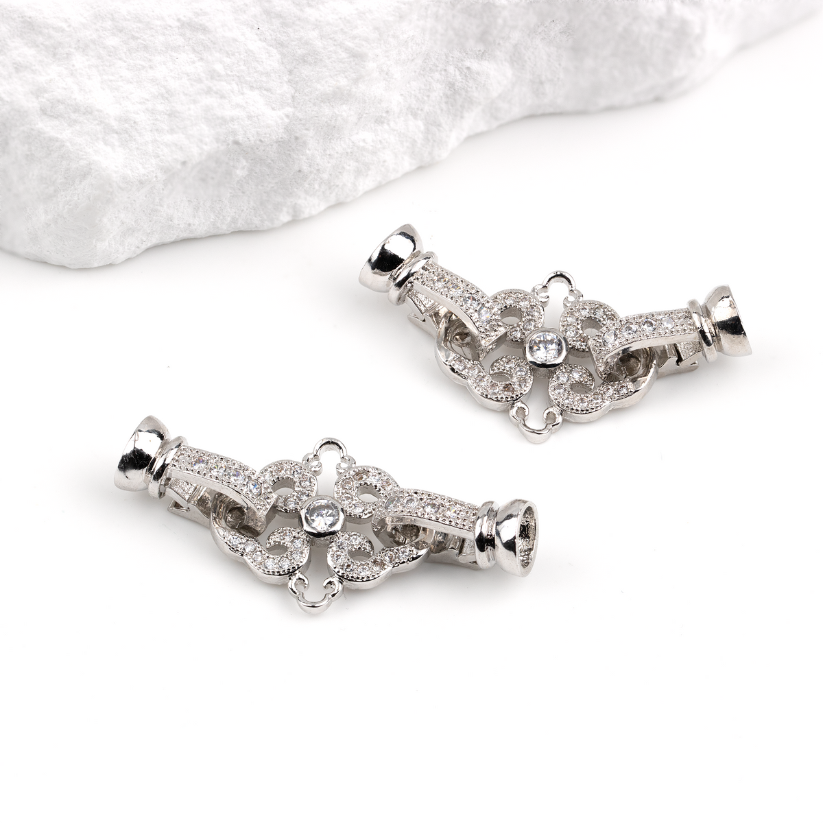Micro Pave Fold Over Clasp, 37x16mm