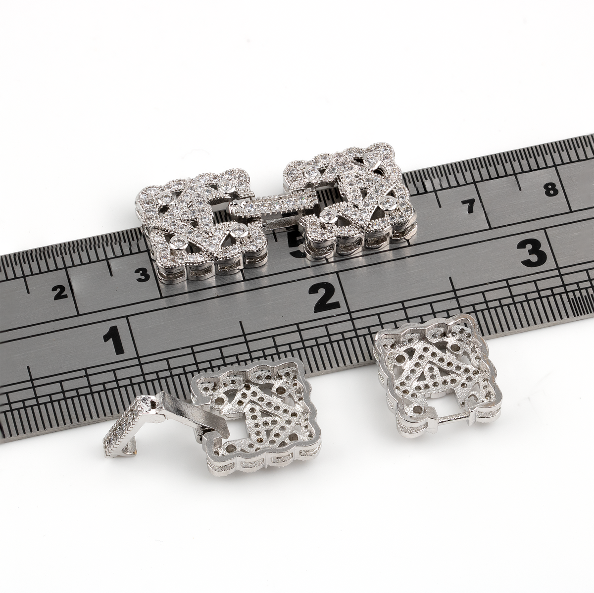 Micro Pave Fold Over Clasp, 31x13mm